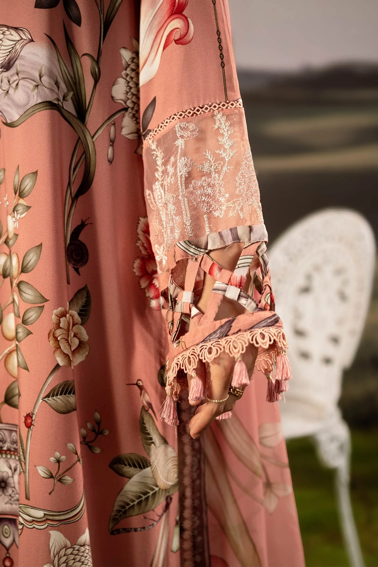 3 Pc Unstitched Embroidered Arabic Lawn Suit | MB-PFUS25-04B - Image 8
