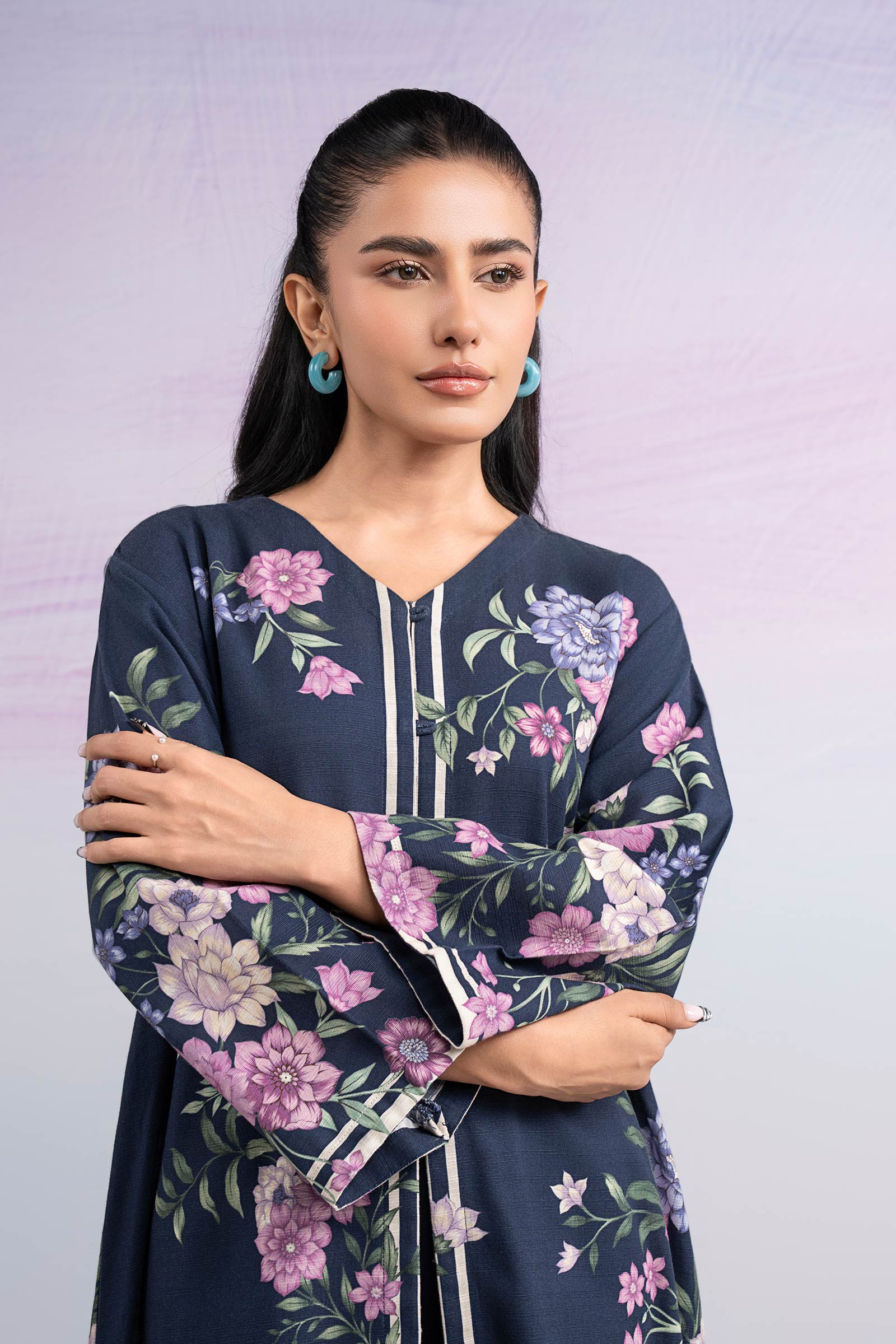 Printed Khaddar Shirt - Image 2
