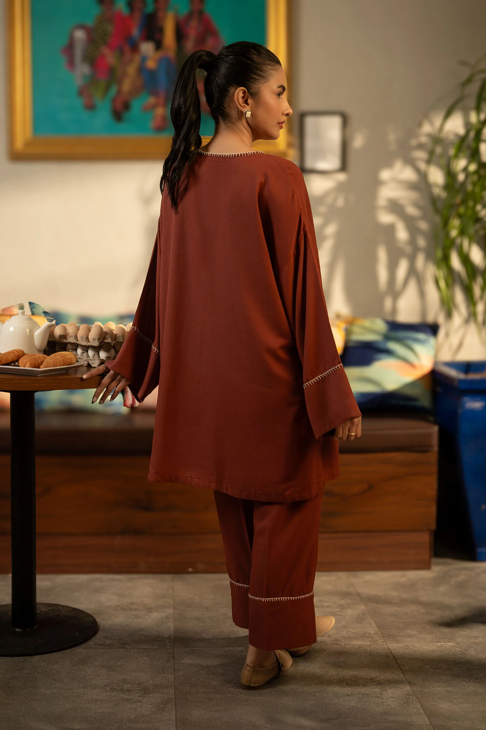 2 Pc Dyed Rib Karandi Suit - Image 5