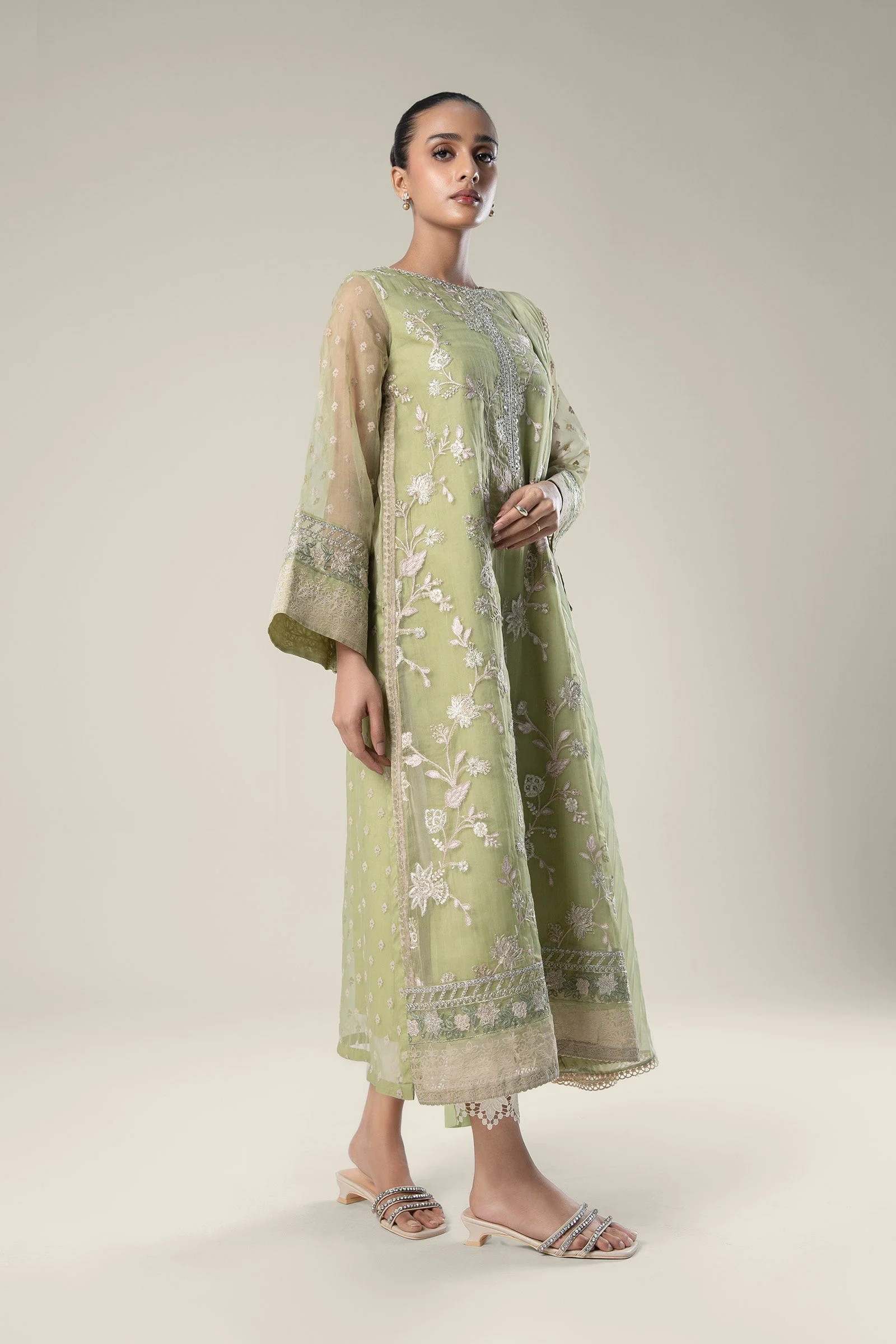 2 Pc Embroidered Organza Suit - Image 2