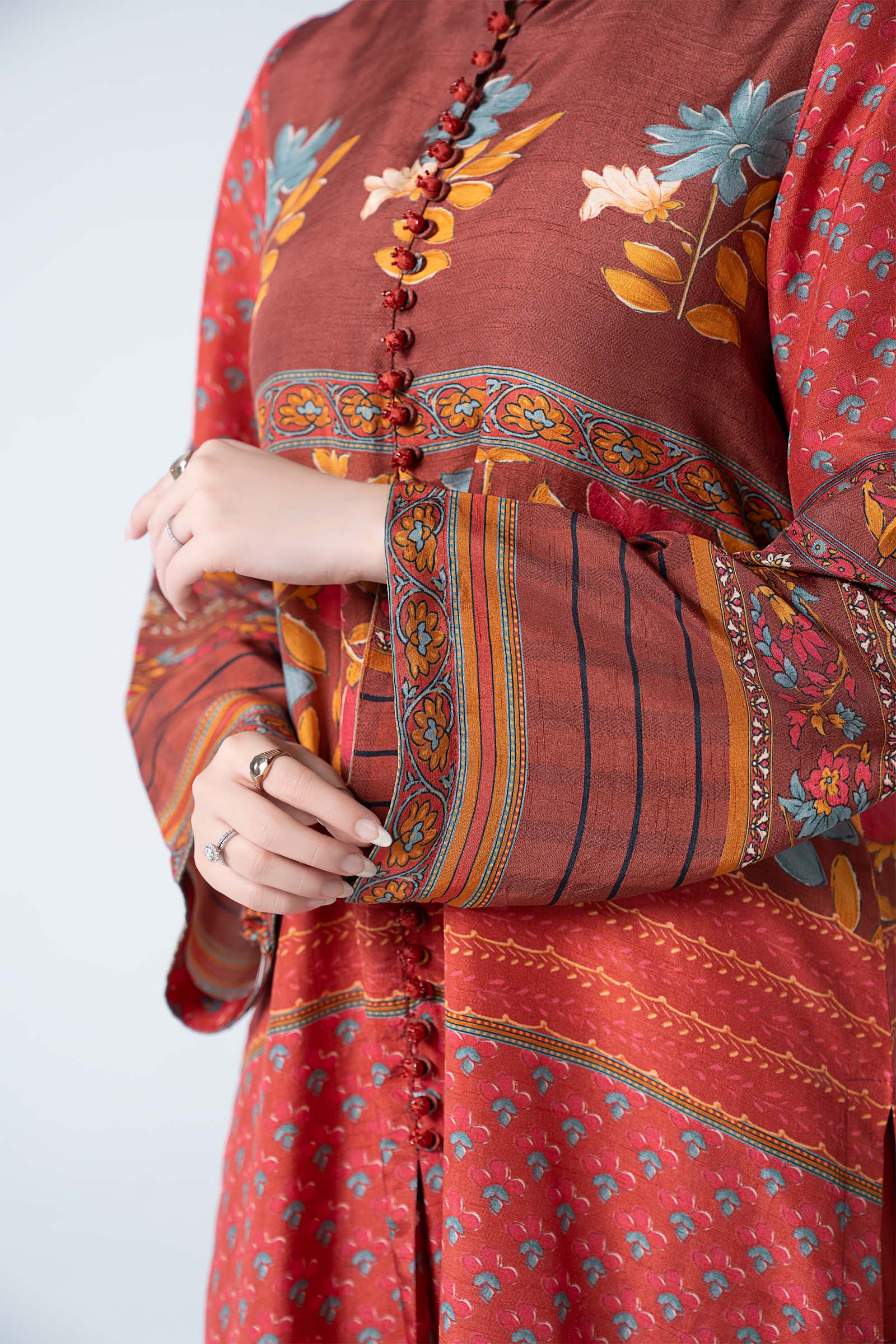 2 Pc Embroidered Raw Silk Suit - Image 4