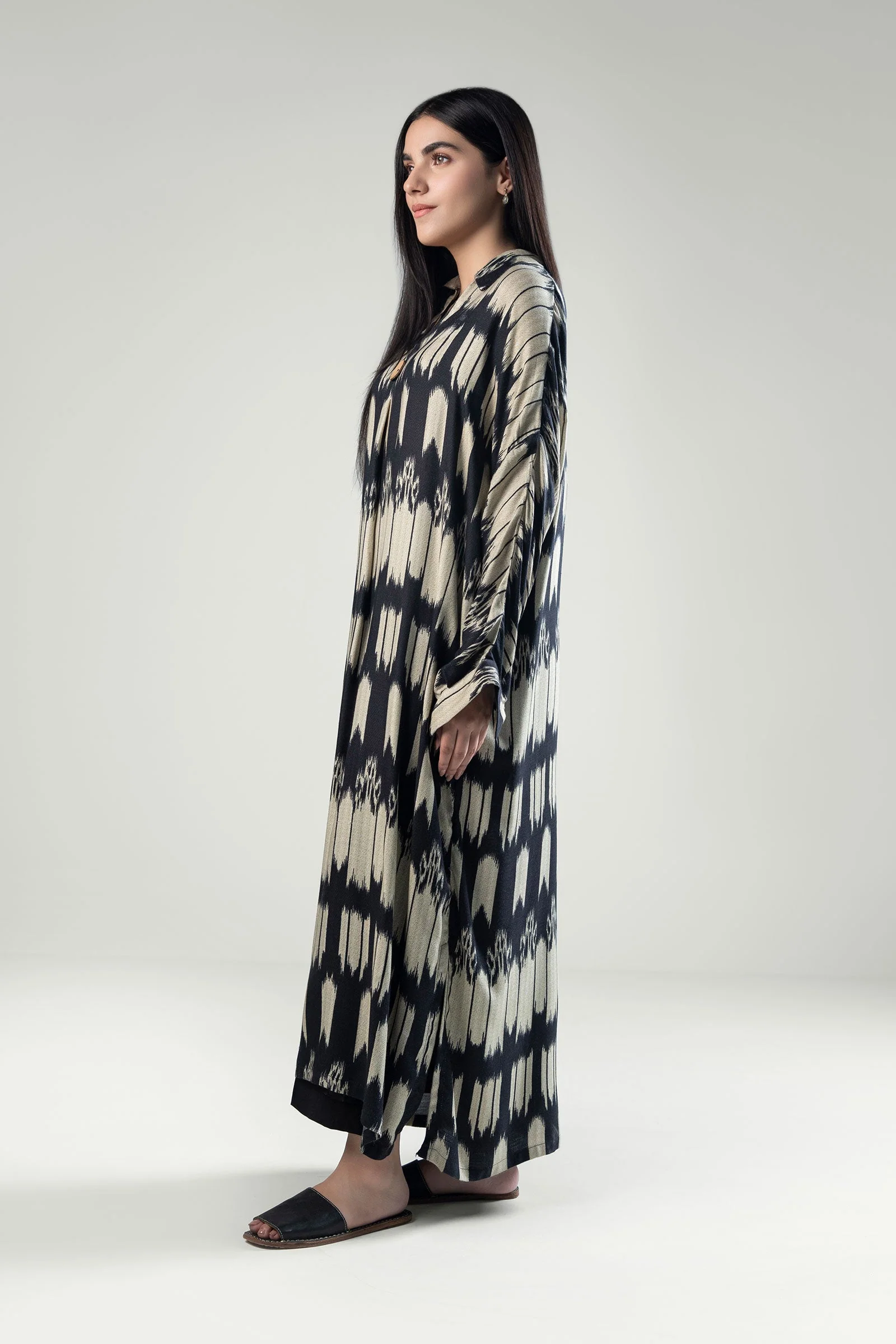 Printed Textured Linen Tunic - Image 3