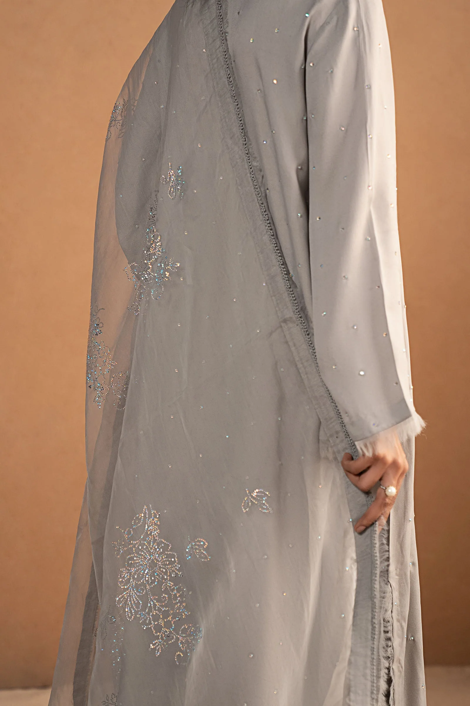 3 Piece Embellished Crepe Suit - Image 5