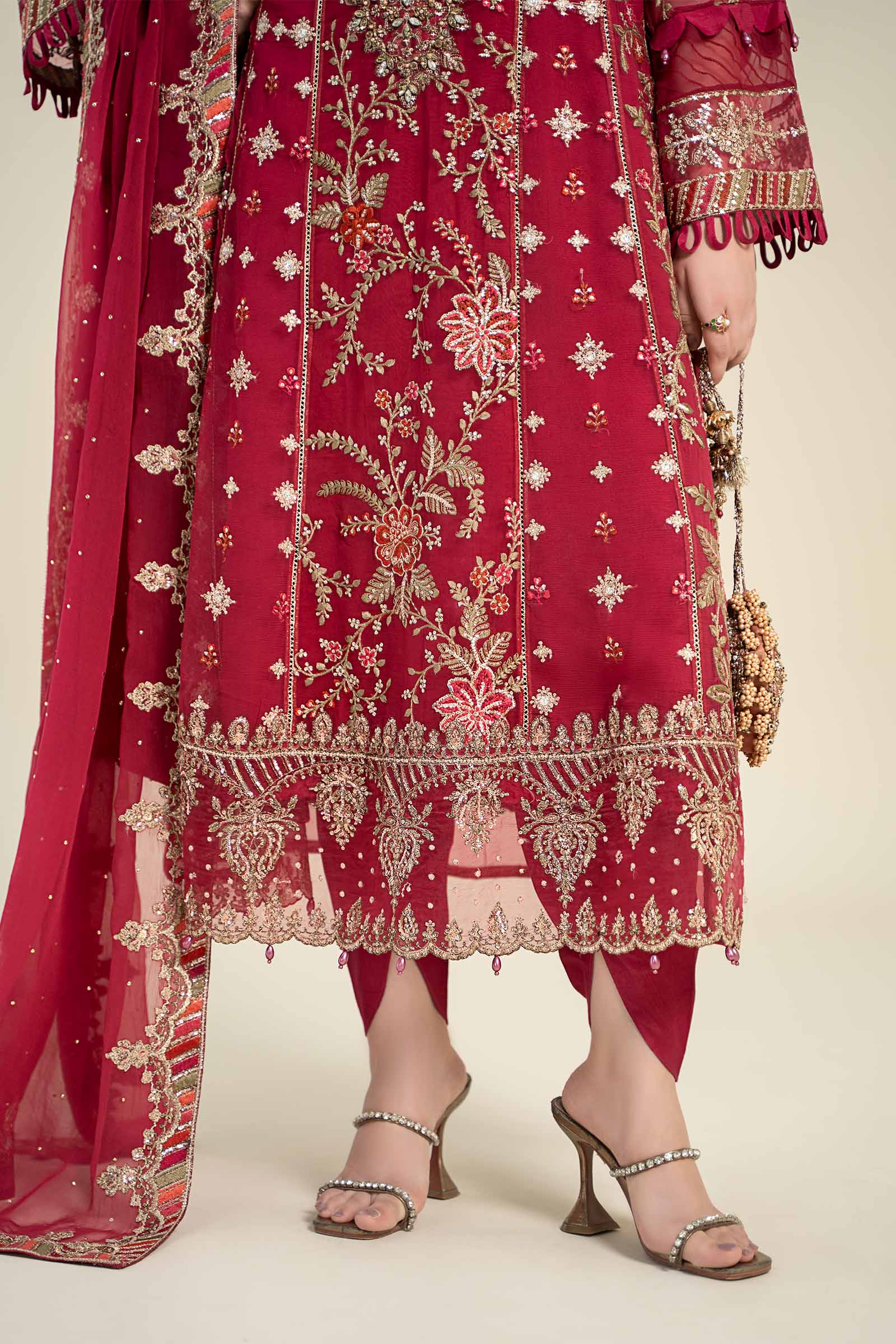 3 Piece Embroidered Chiffon Suit | MCS-24-107 - Image 4
