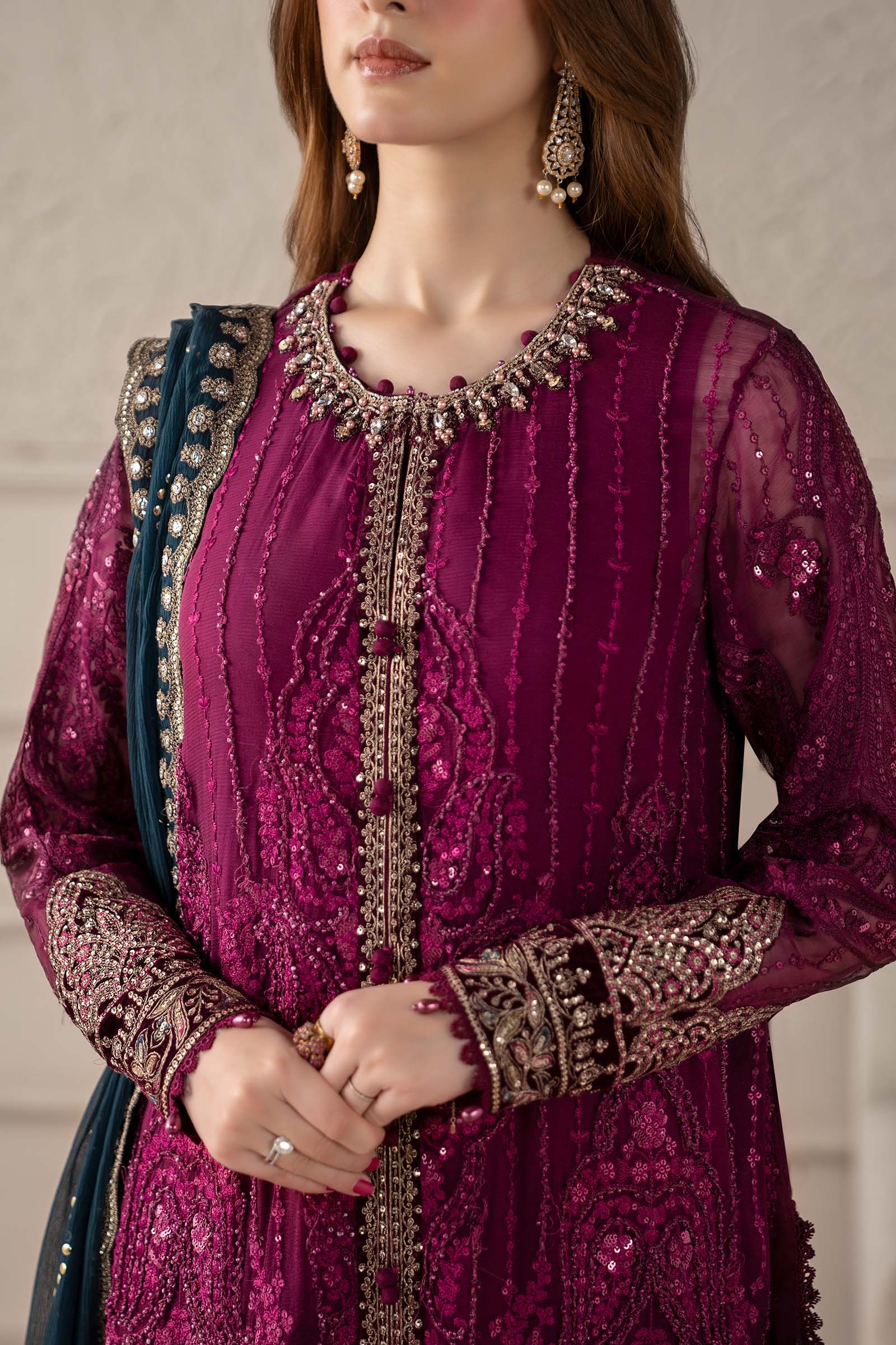 3 Piece Embroidered Chiffon Suit | MCS-25-102 - Image 4