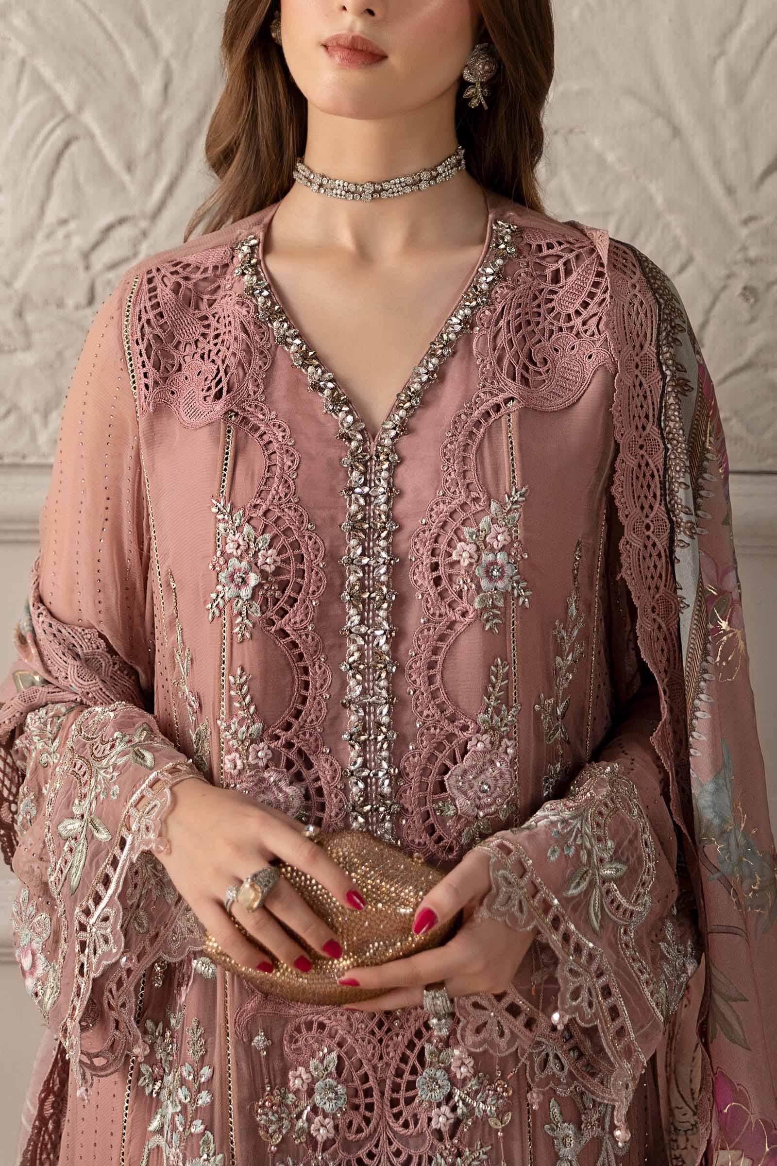 3 Piece Embroidered Chiffon Suit | MCS-25-105 - Image 4