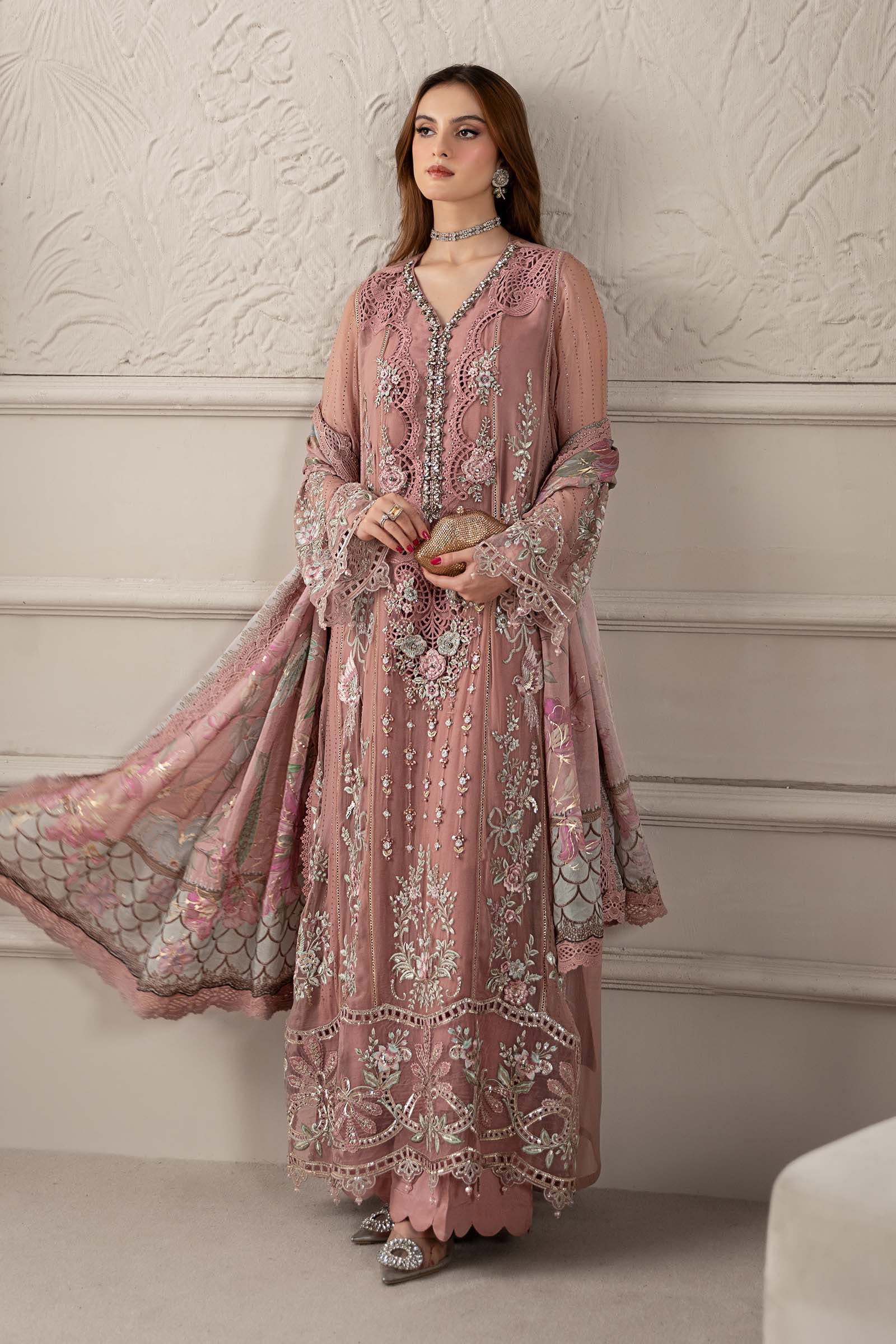 3 Piece Embroidered Chiffon Suit | MCS-25-105 - Image 8