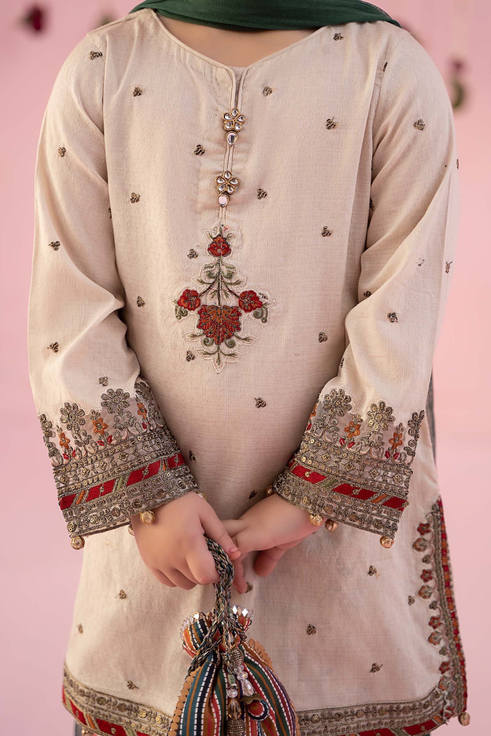 3 Piece Embroidered Dobby Suit - Image 4