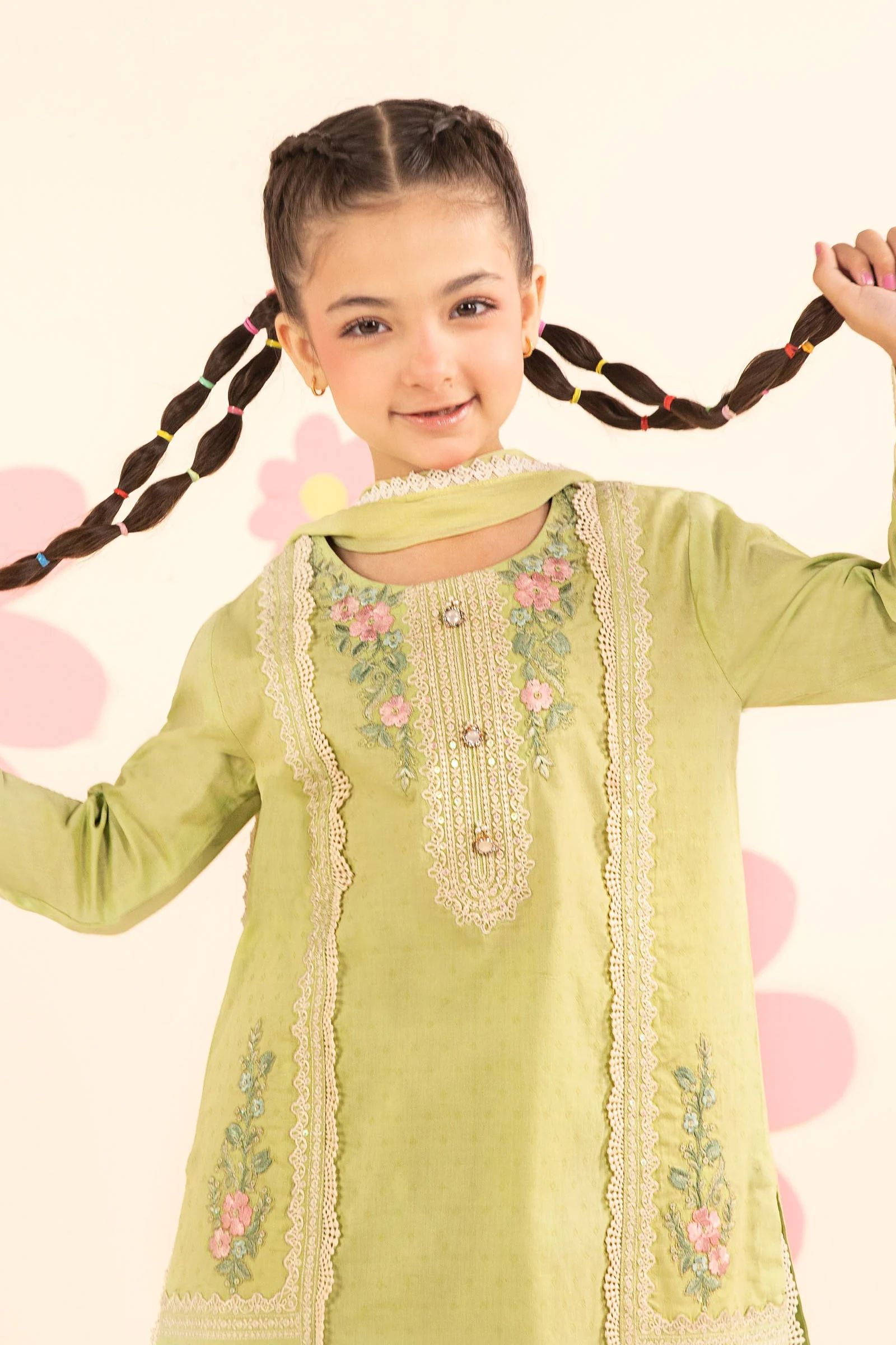 3 Piece Embroidered Dobby Lawn Suit - Image 2