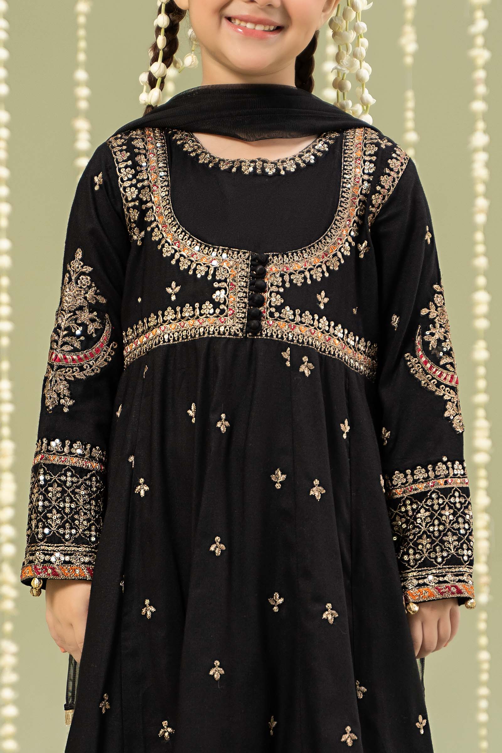3 Piece Embroidered Linen Suit - Image 2