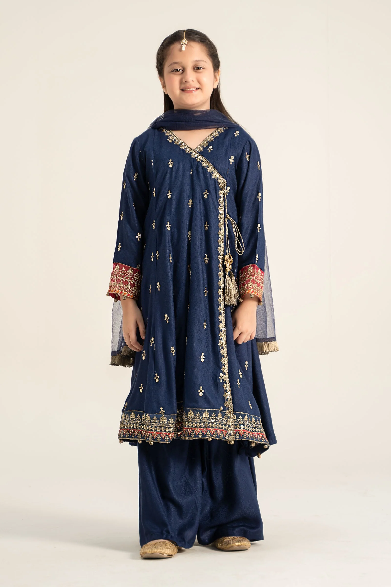 3 Piece Embroidered Linen Suit