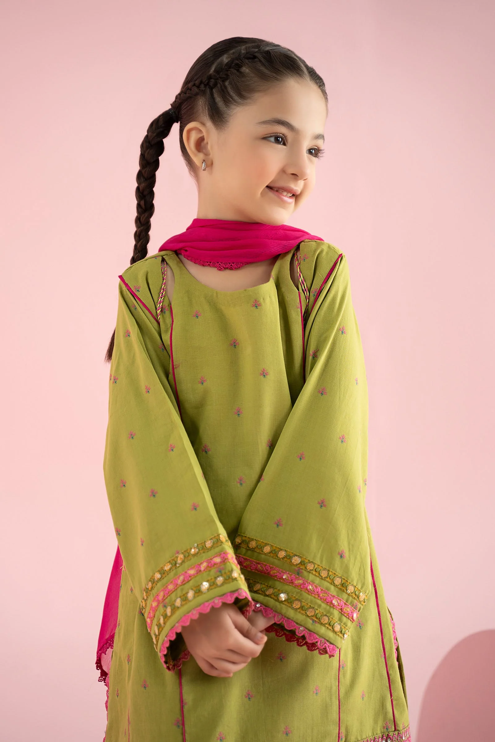 3 Piece Embroidered Jacquard Brochia Suit - Image 2