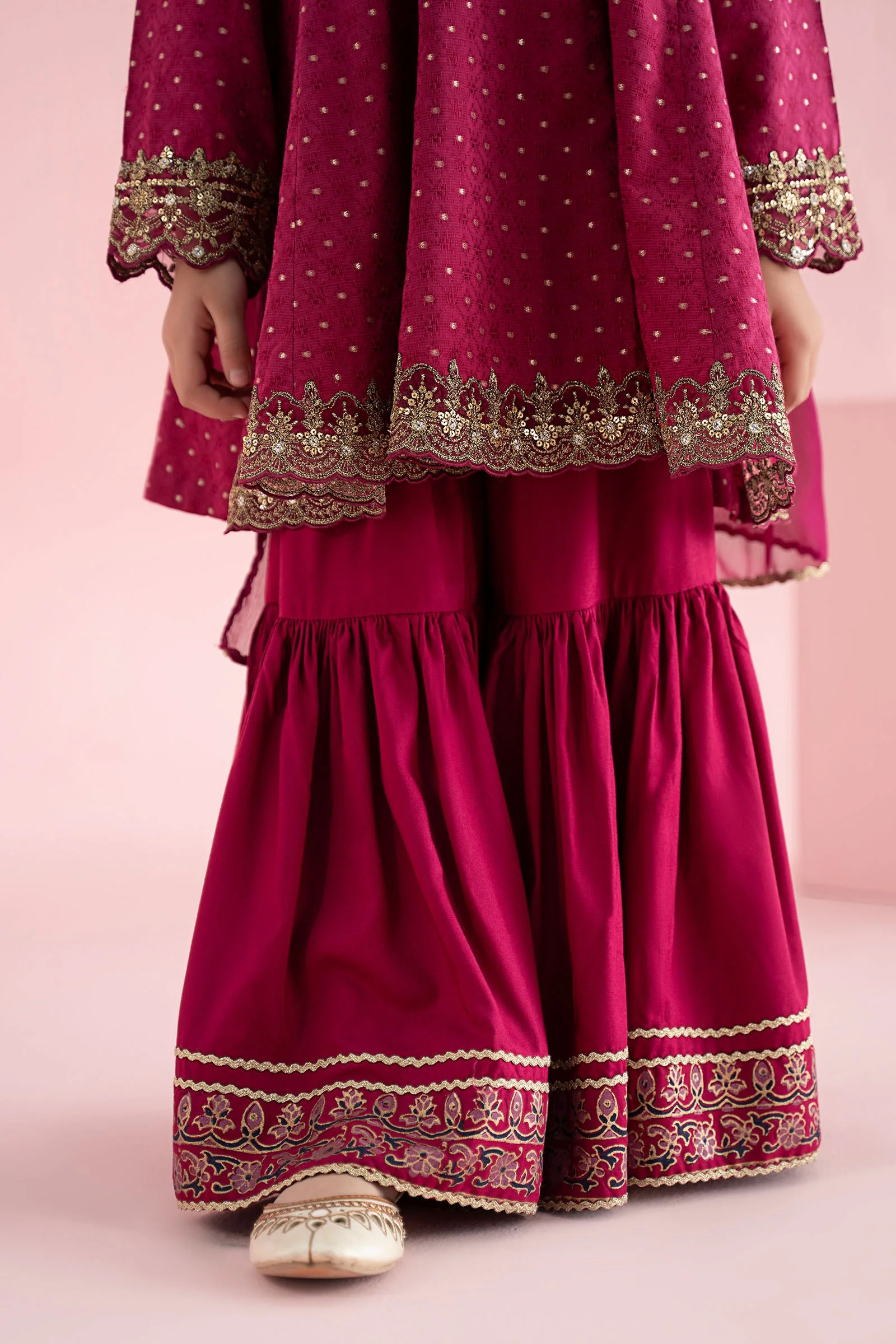 3 Piece Embroidered Filament Viscose Suit - Image 4