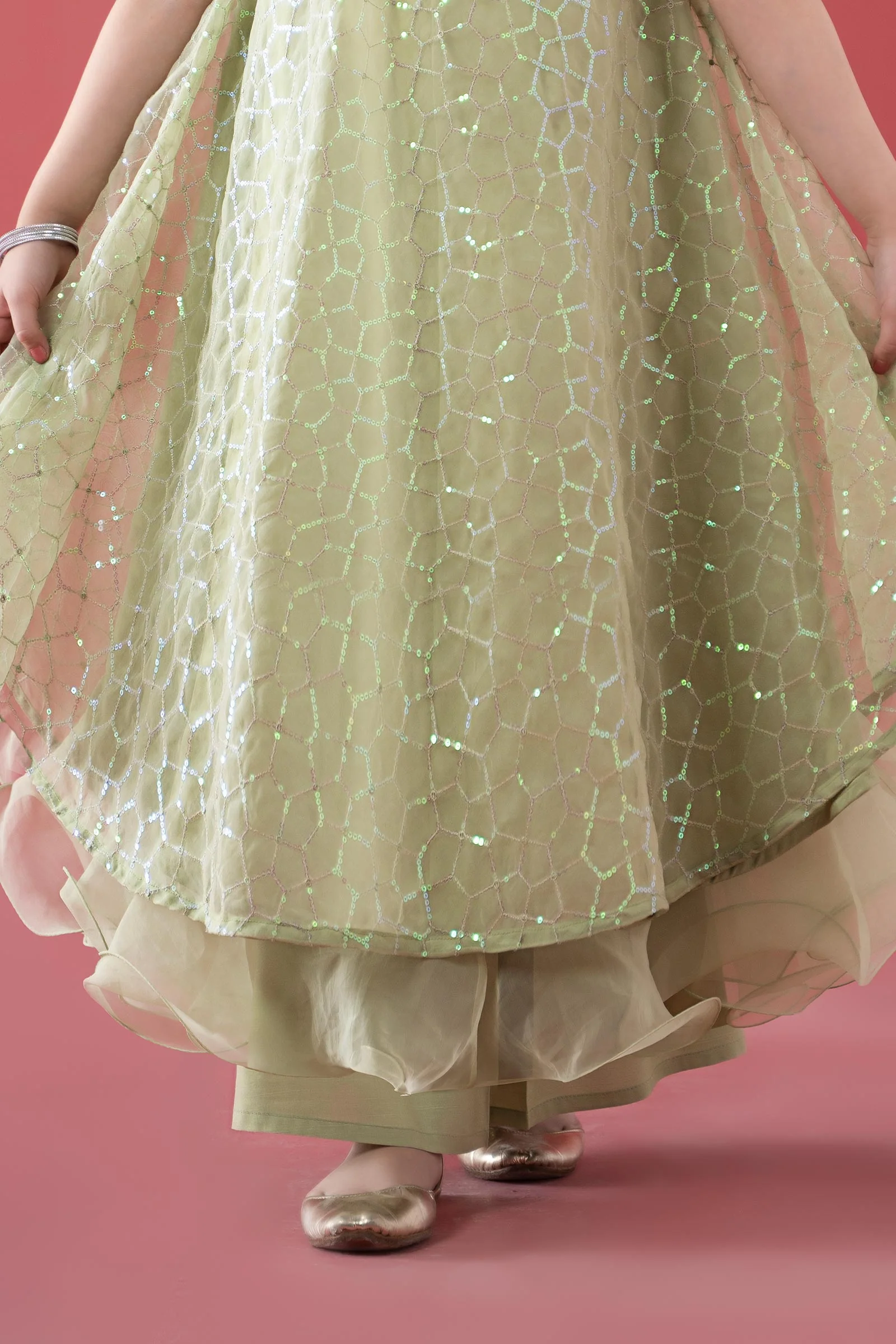 3 Piece Embroidered Poly Organza Suit - Image 3