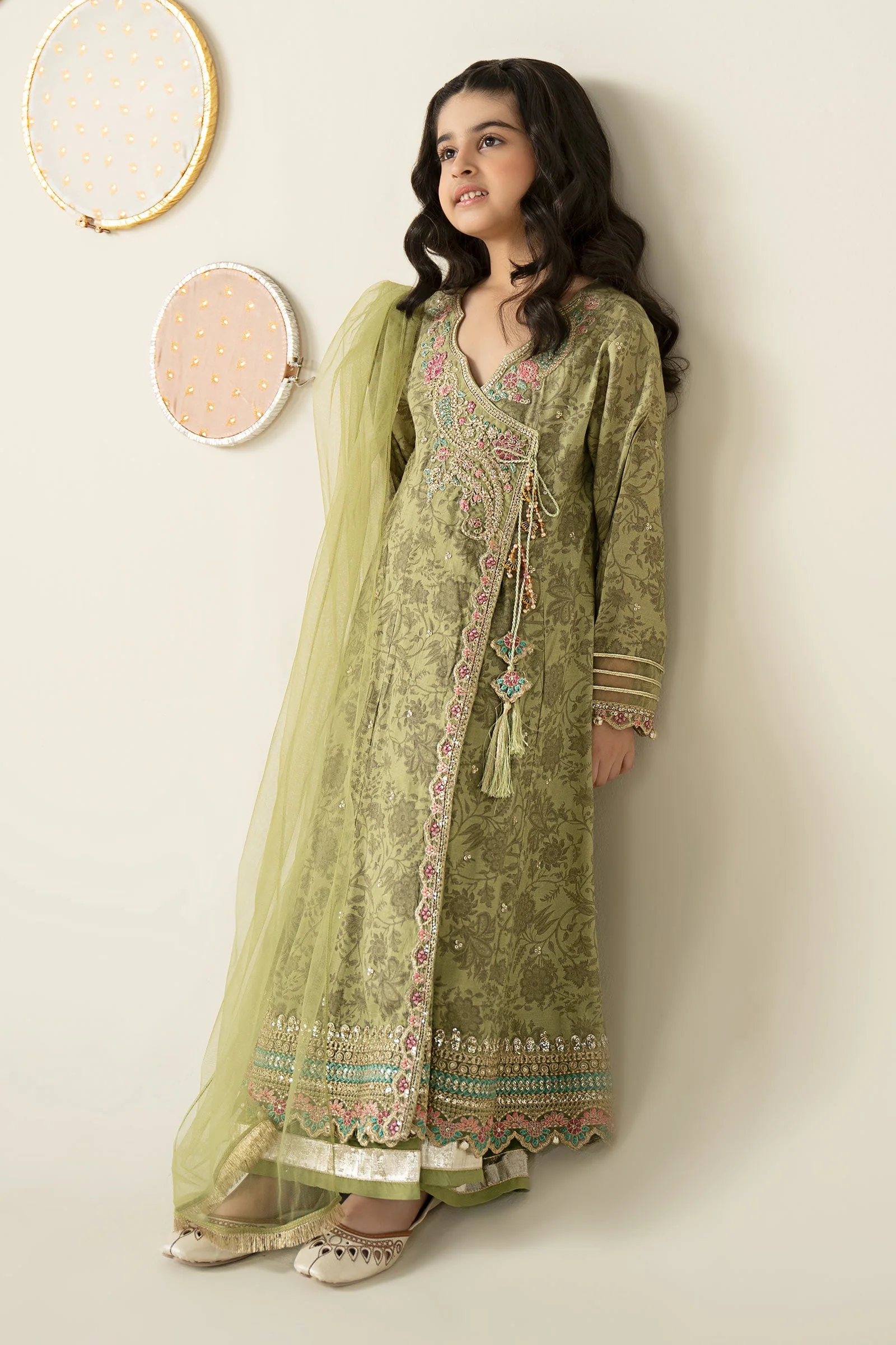 3 Piece Embroidered Raw Silk Suit - Image 7