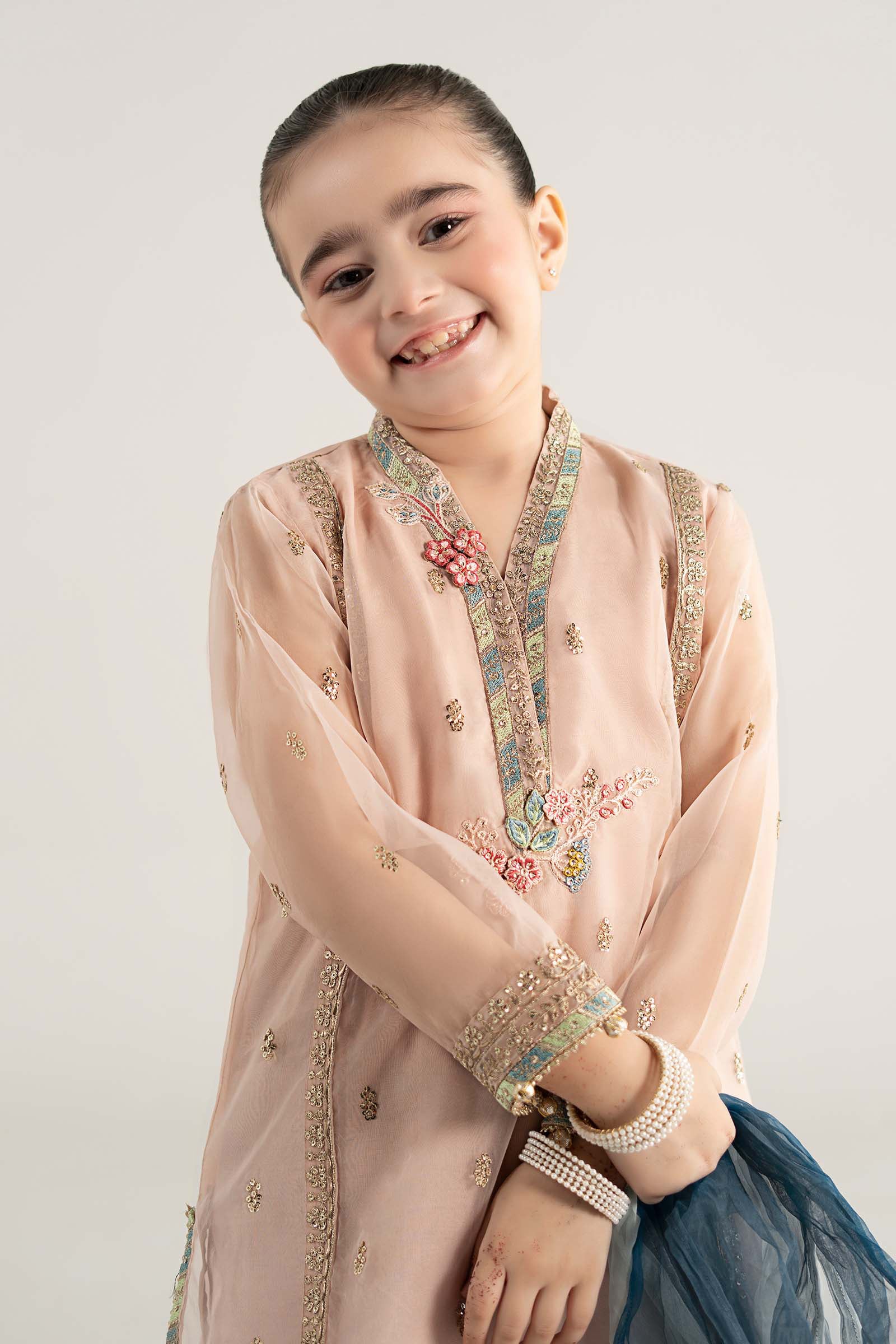 3 Piece Embroidered Poly Organza Suit - Image 2