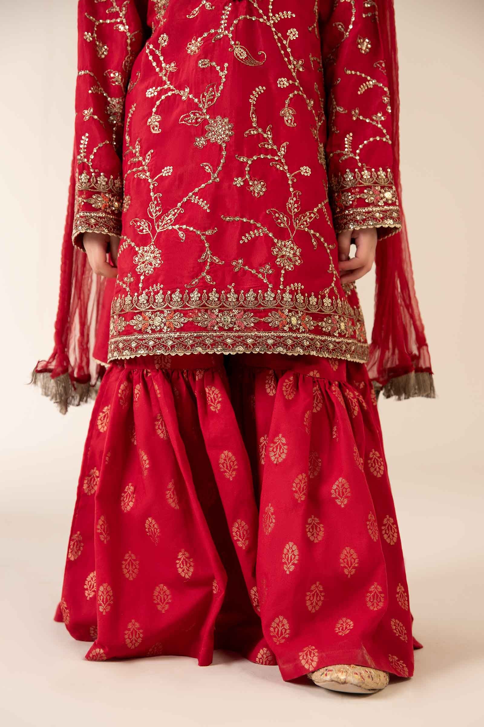 3 Piece Embroidered Raw Silk Suit - Image 4