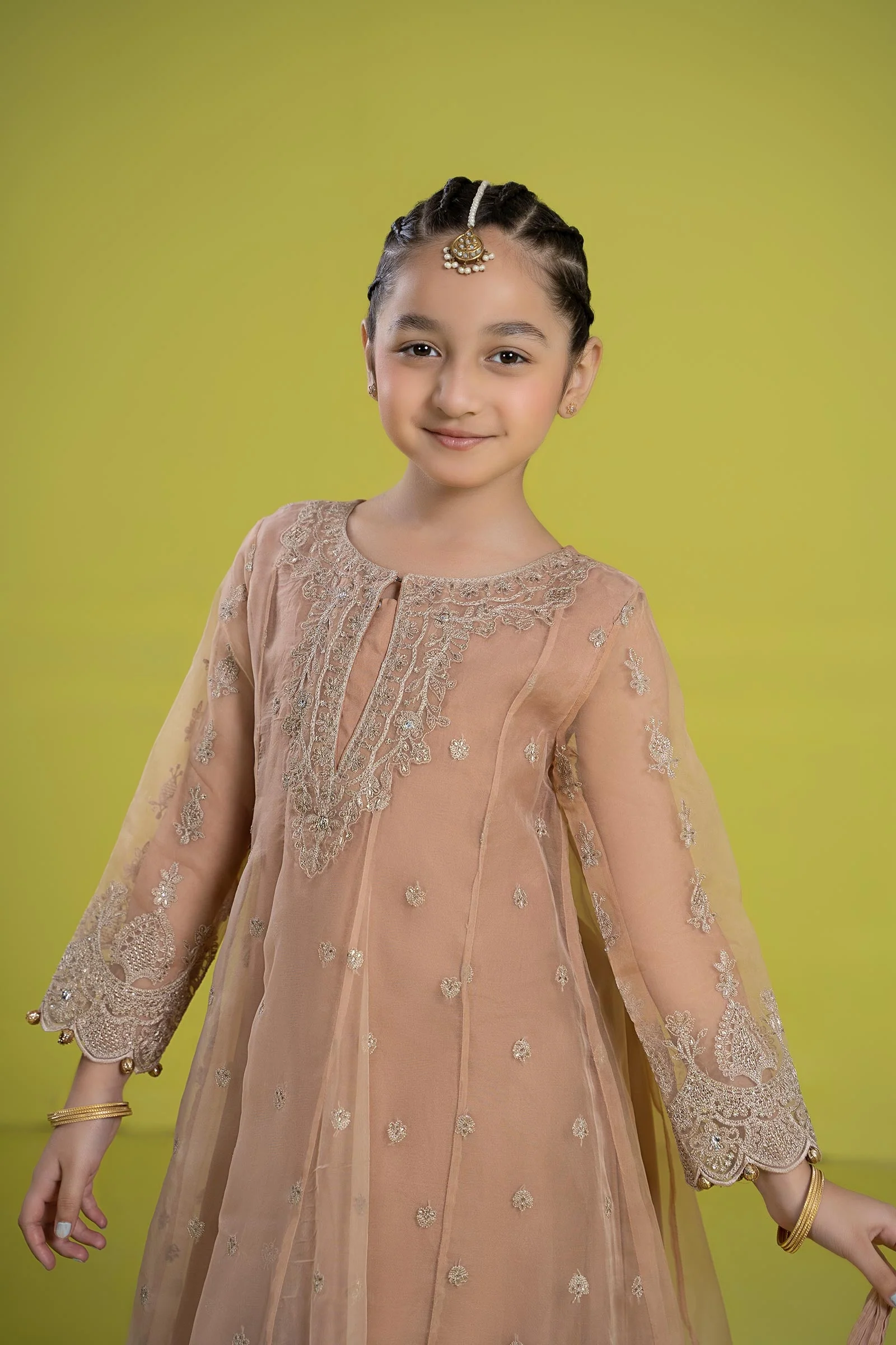3 Piece Embroidered Organza Suit - Image 5