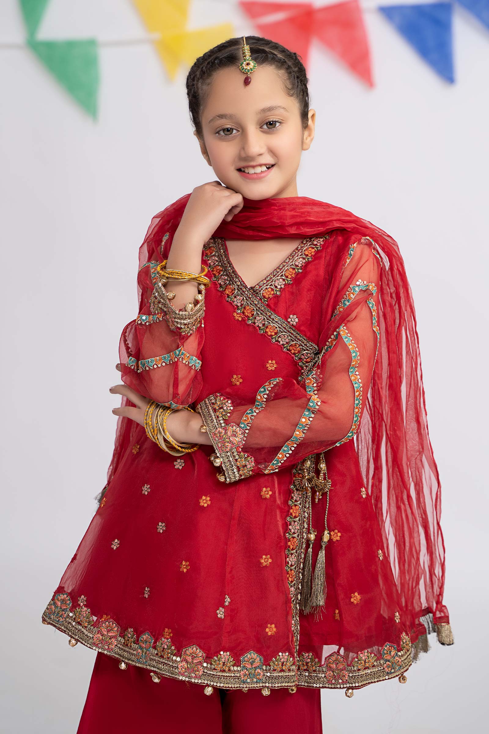 3 Piece Embroidered Organza Suit - Image 2