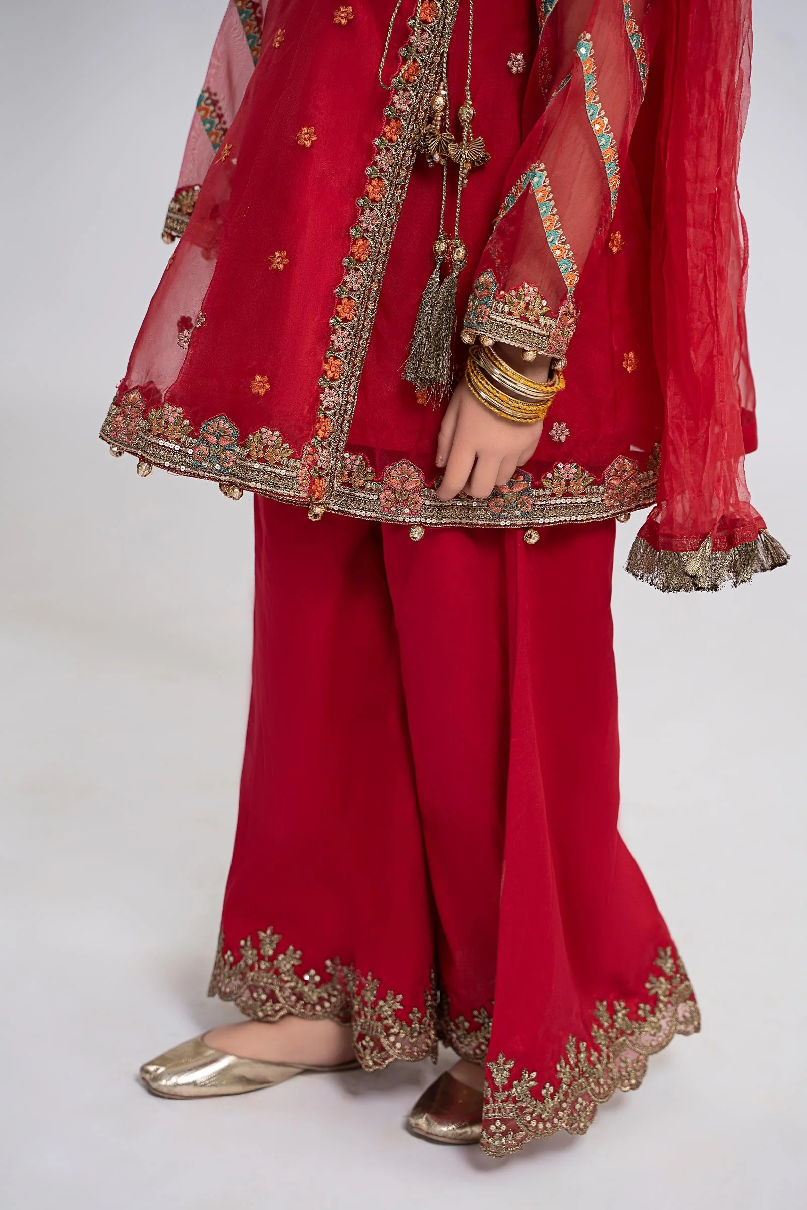3 Piece Embroidered Organza Suit - Image 4