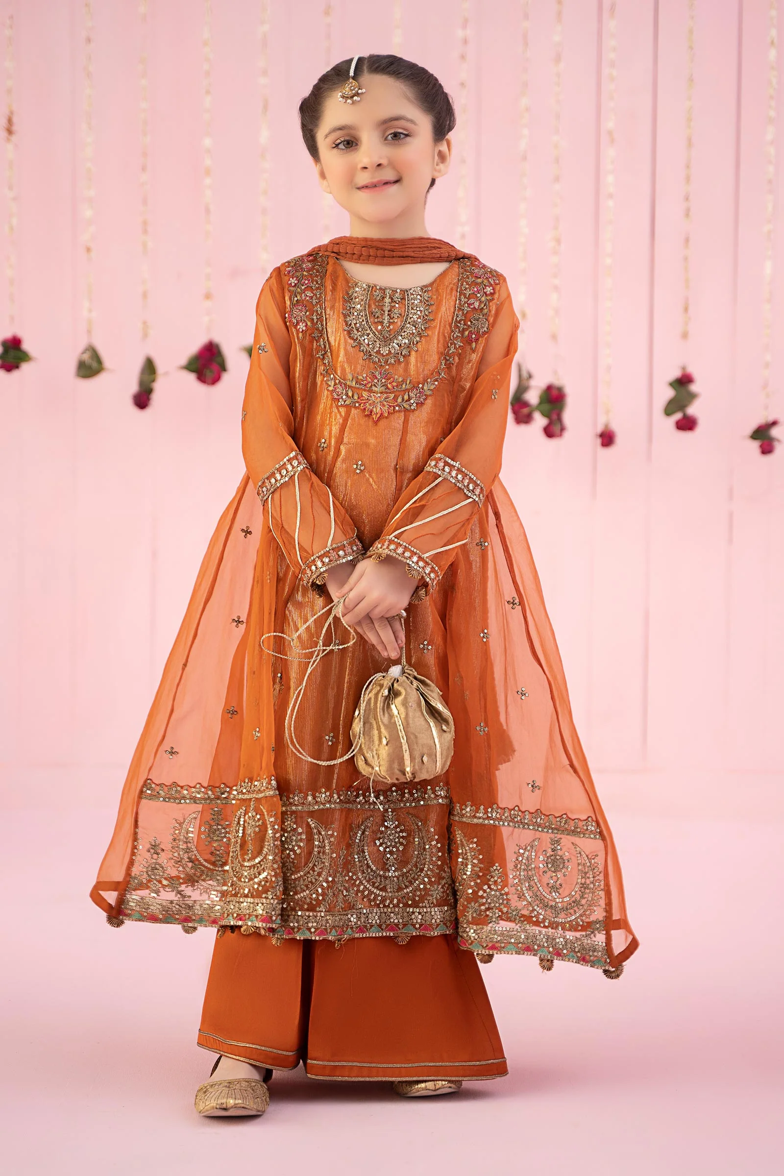 3 Piece Embroidered Organza Suit