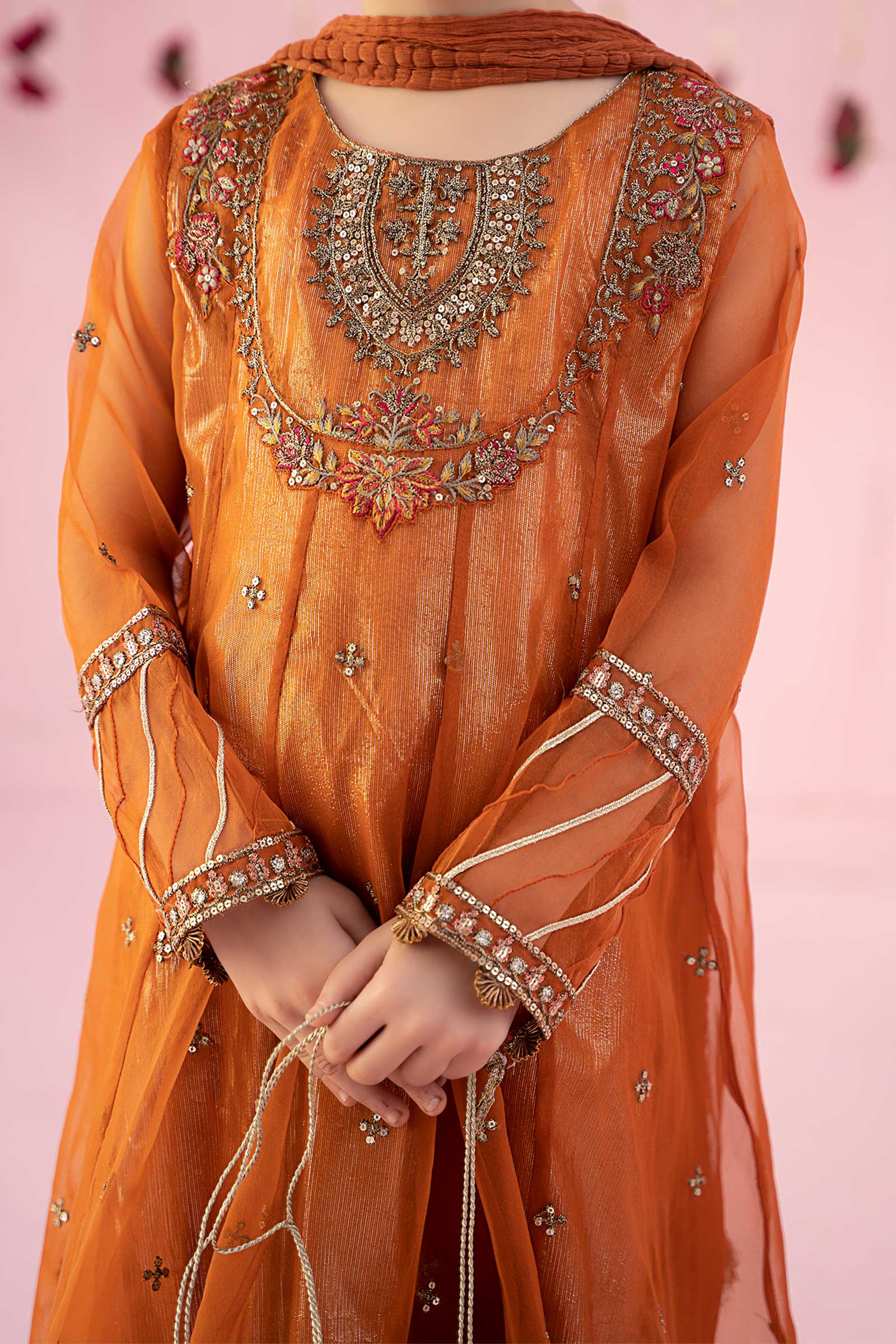 3 Piece Embroidered Organza Suit - Image 4