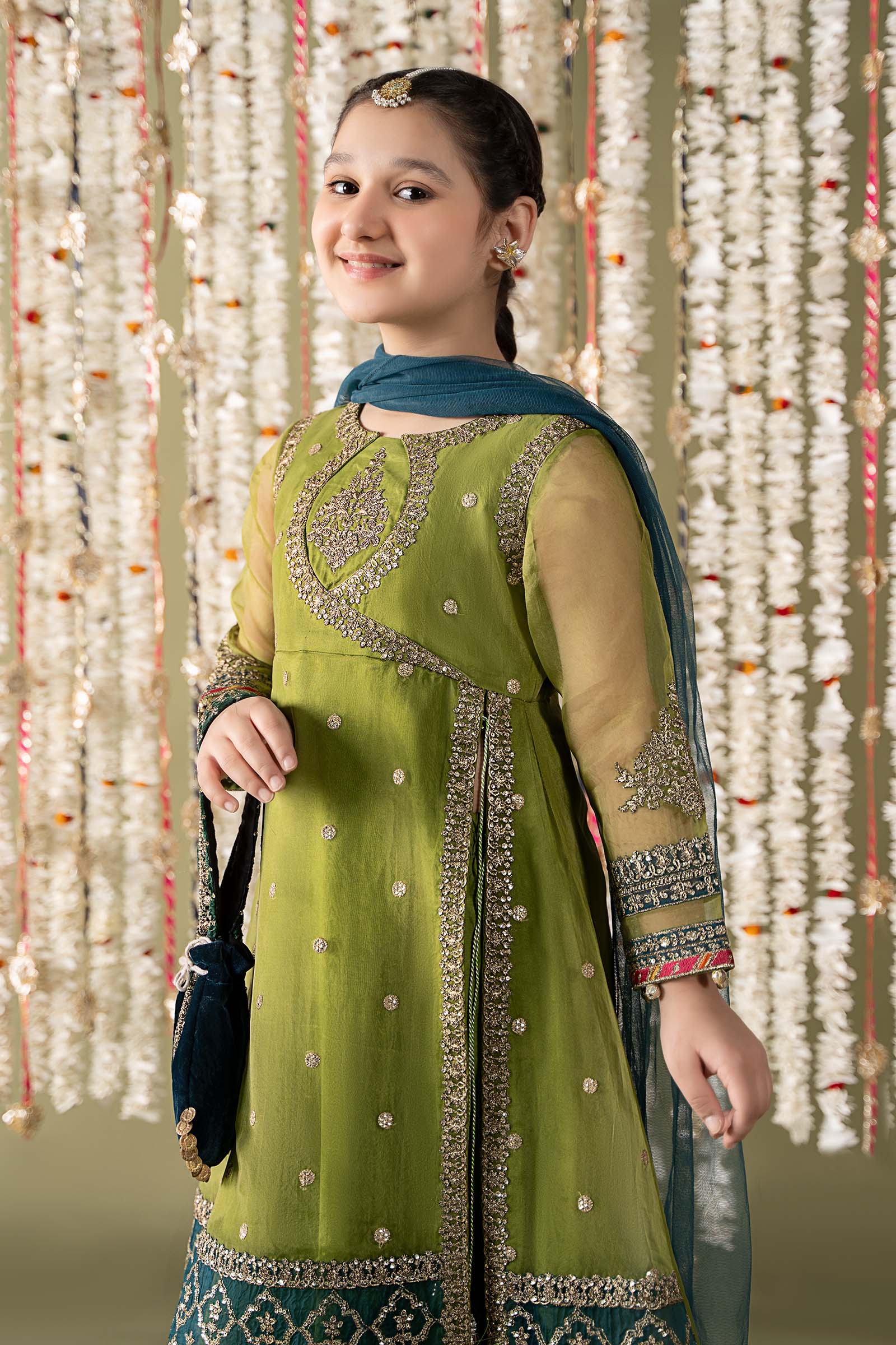 3 Piece Embroidered Organza Suit - Image 3