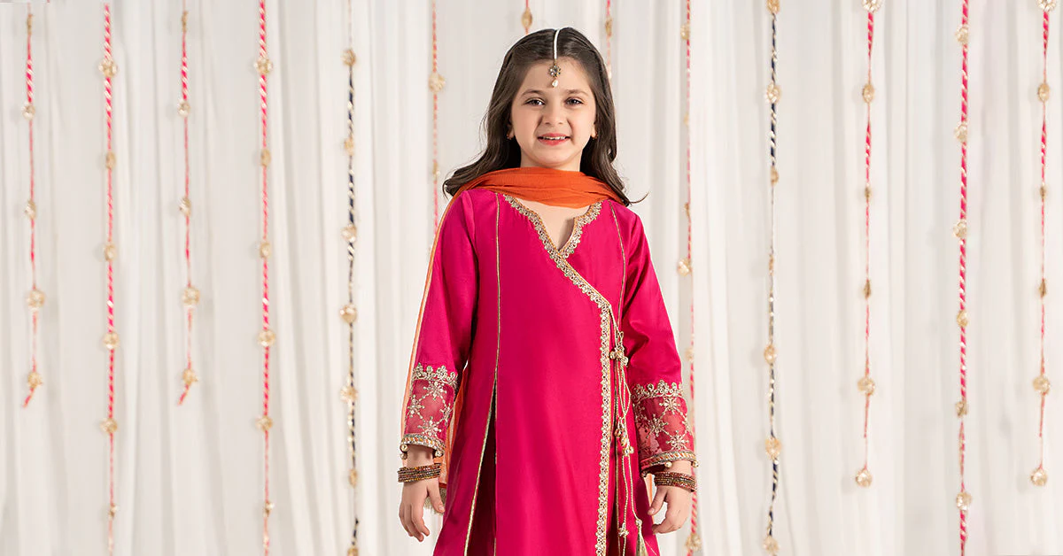 3 Piece Embroidered Cotton Satin Suit - Image 8
