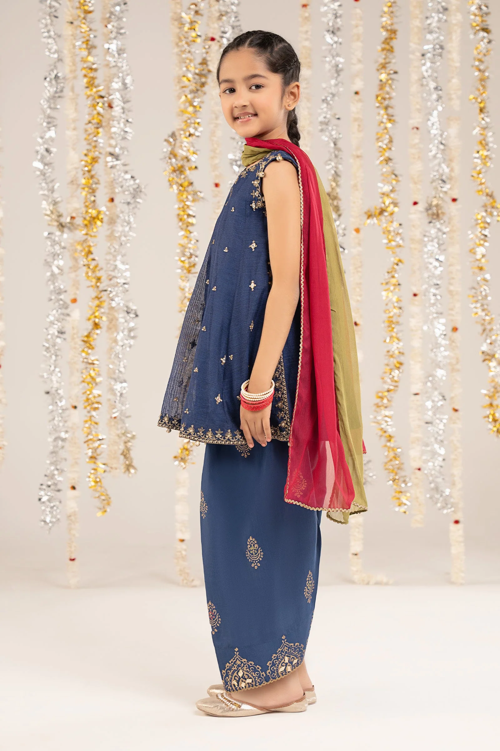 3 Piece Embroidered Cotton Net Suit - Image 8