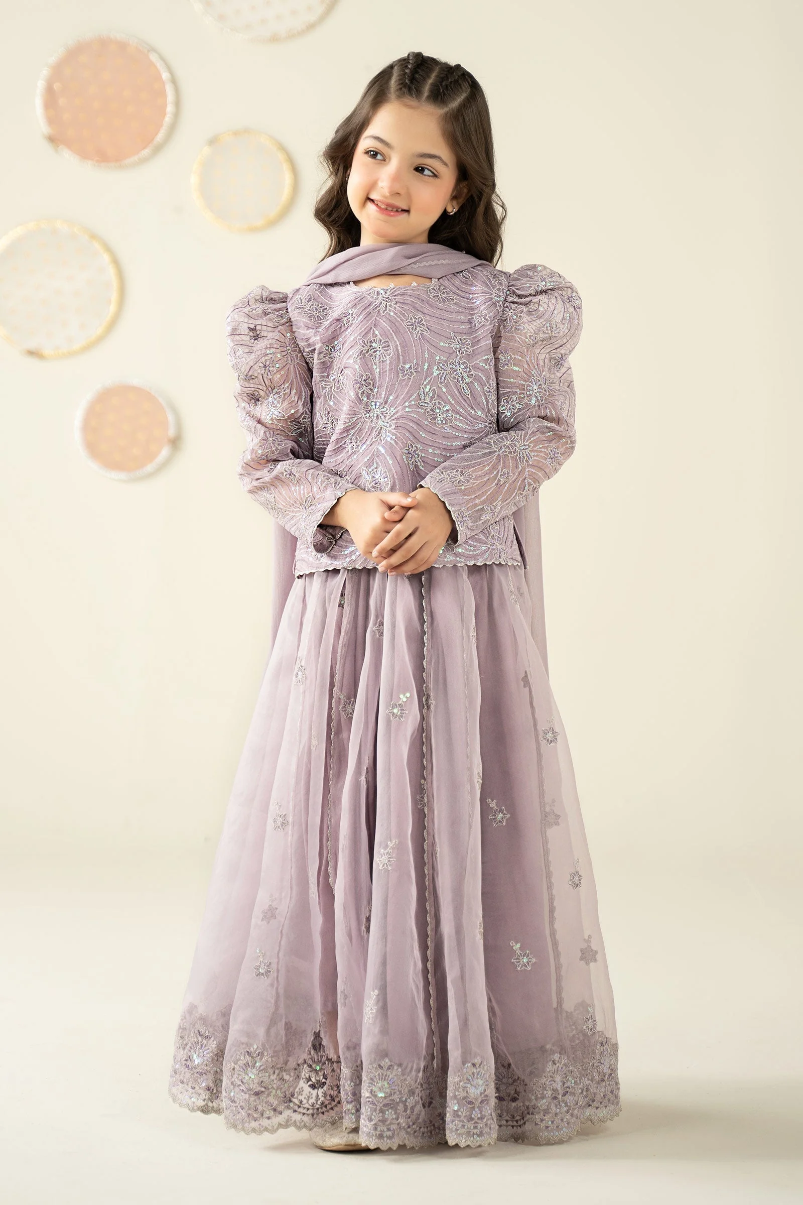 3 Piece Embroidered Organza Suit