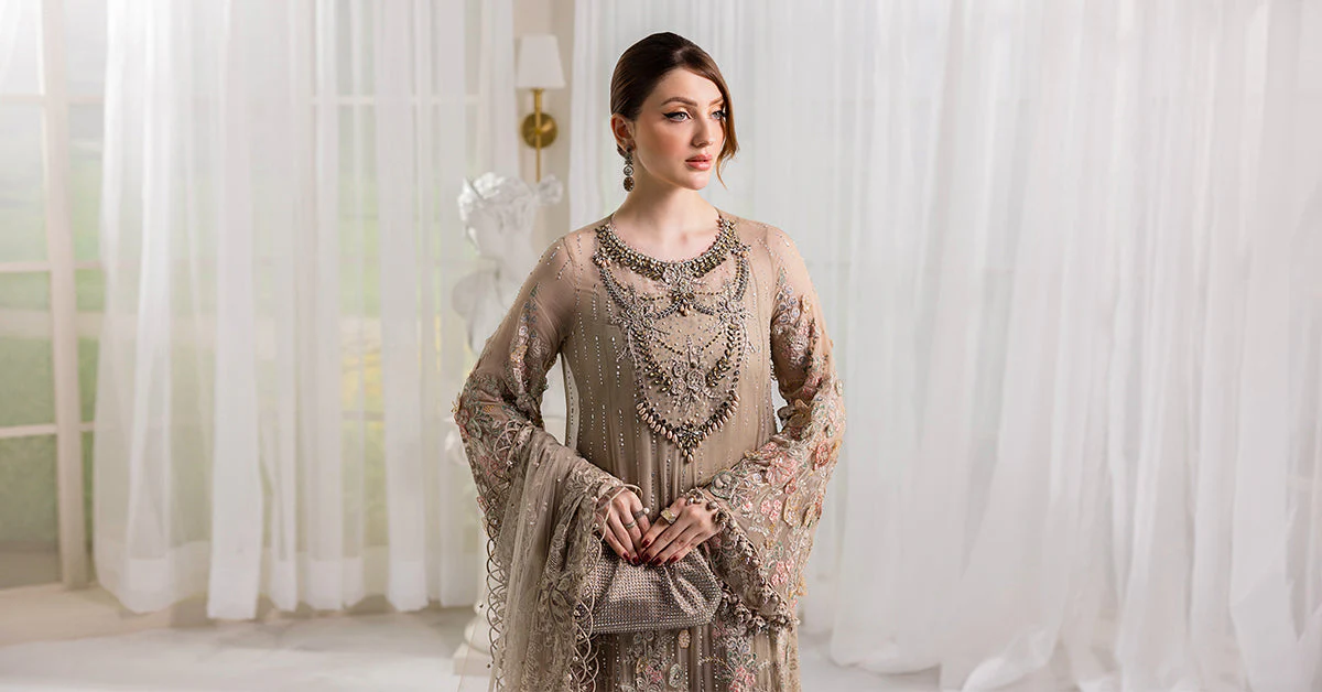 3 Piece Unstitched Embroidered Chiffon Suit | MPC-25-107 - Image 9