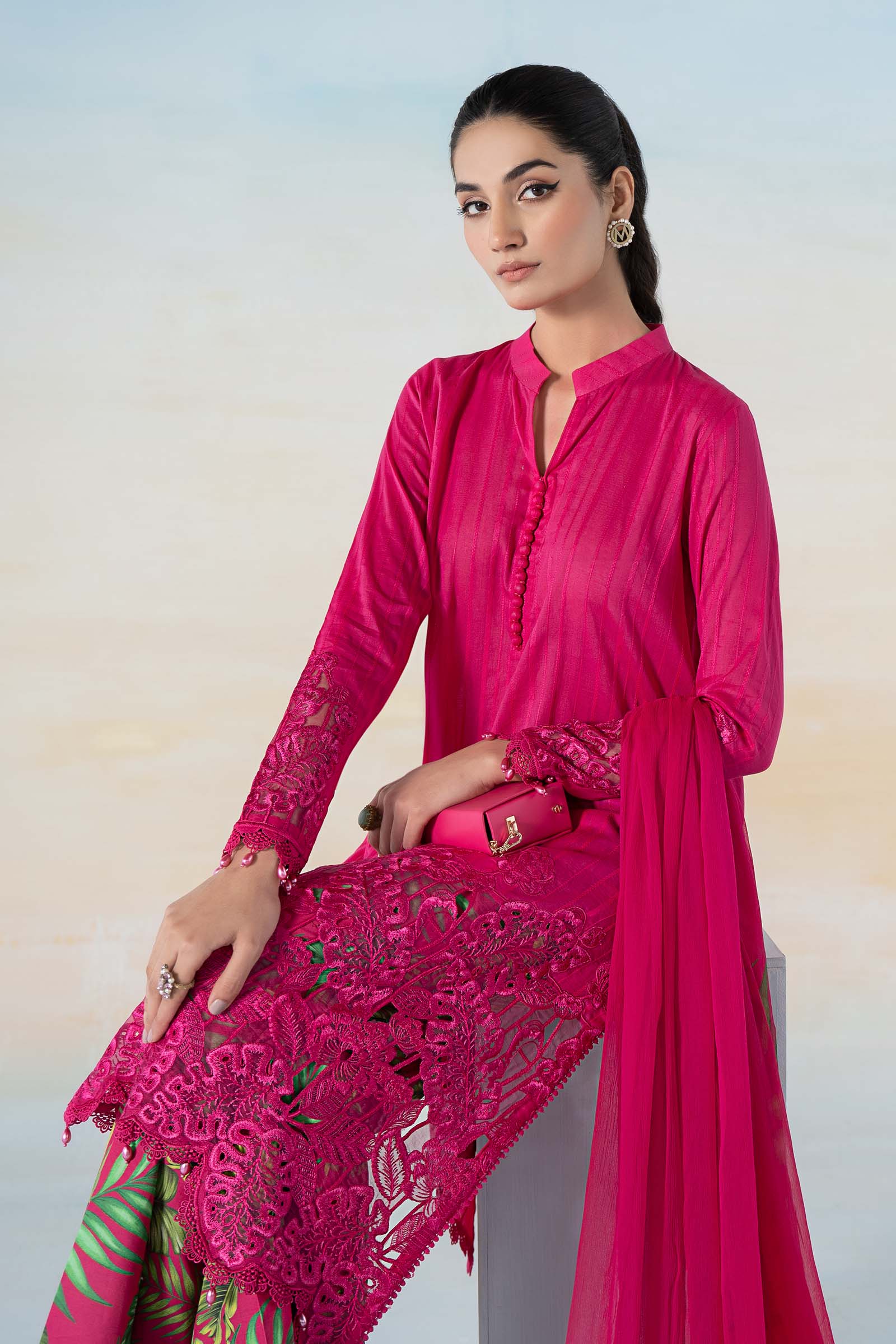 3 PIECE PRINTED DOBBY LAWN SUIT | MPS-2101-B - Image 2