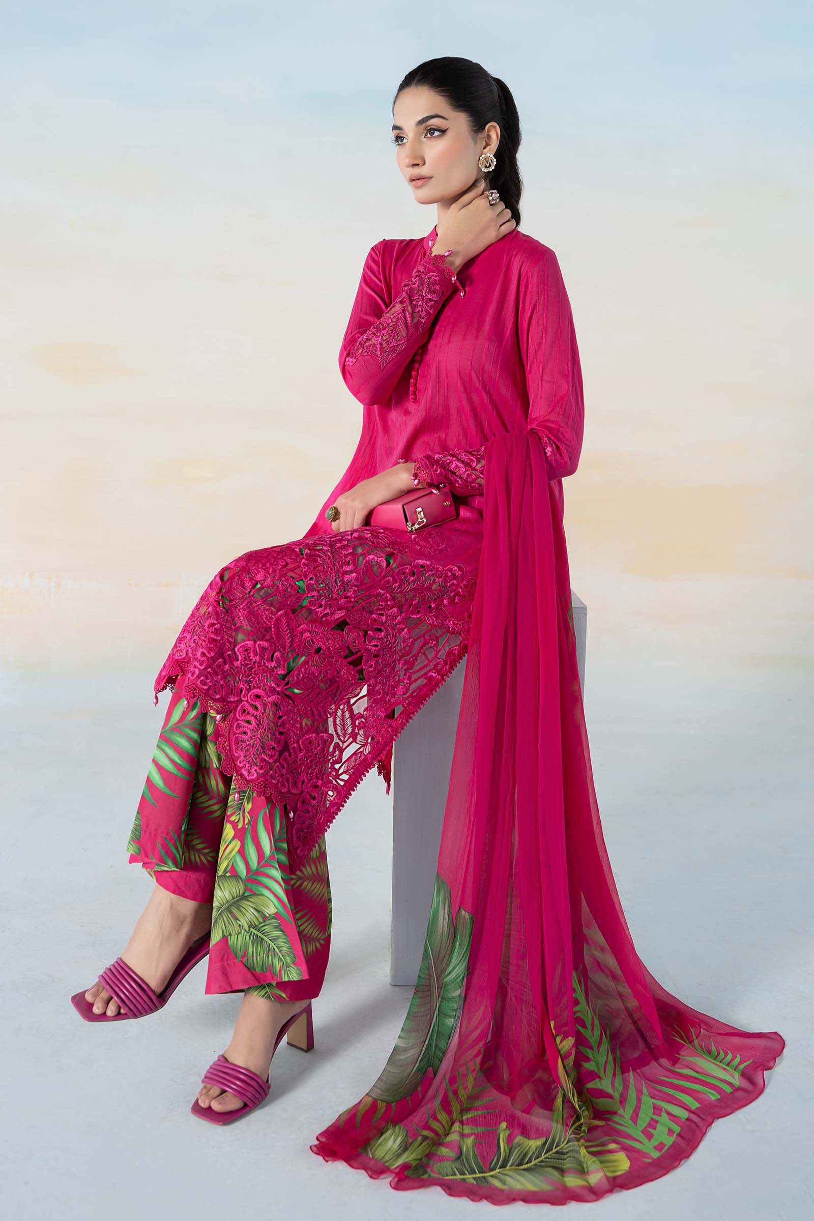 3 PIECE PRINTED DOBBY LAWN SUIT | MPS-2101-B - Image 3