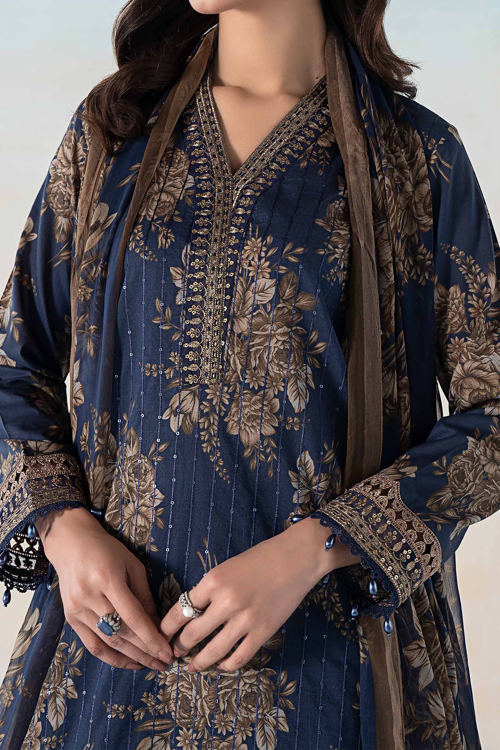 3 PIECE PRINTED LAWN SUIT | MPS-2110-B - Image 3
