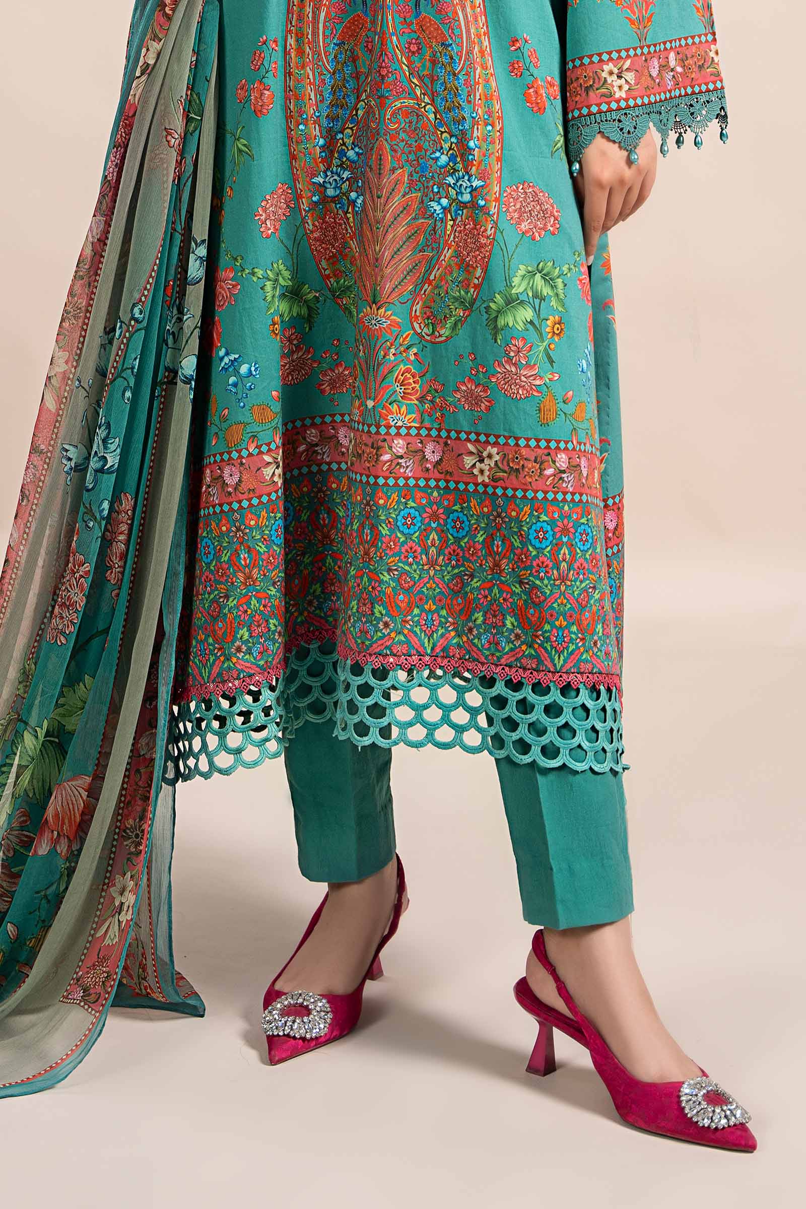 3 Piece Printed Cambric Suit | MPS-2304-A - Image 3