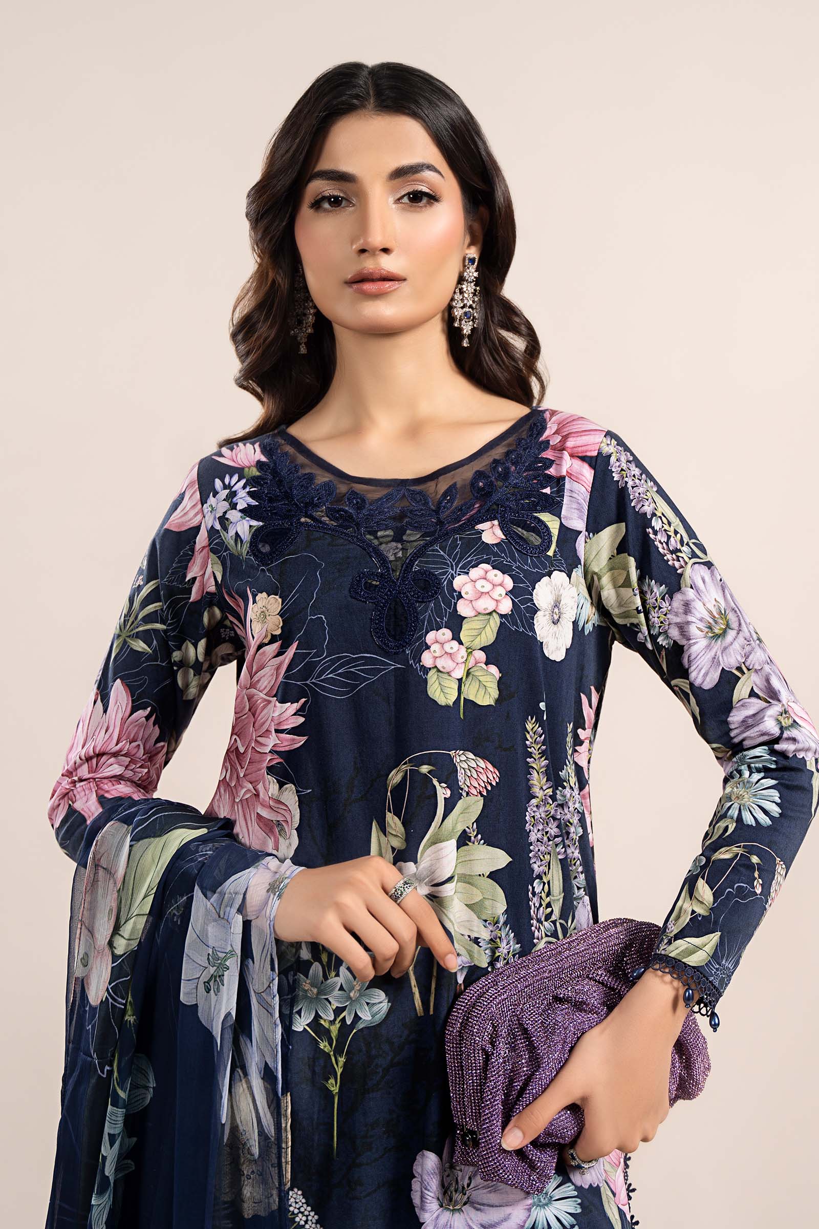 3 Piece Printed Cambric Suit | MPS-2306-B - Image 2