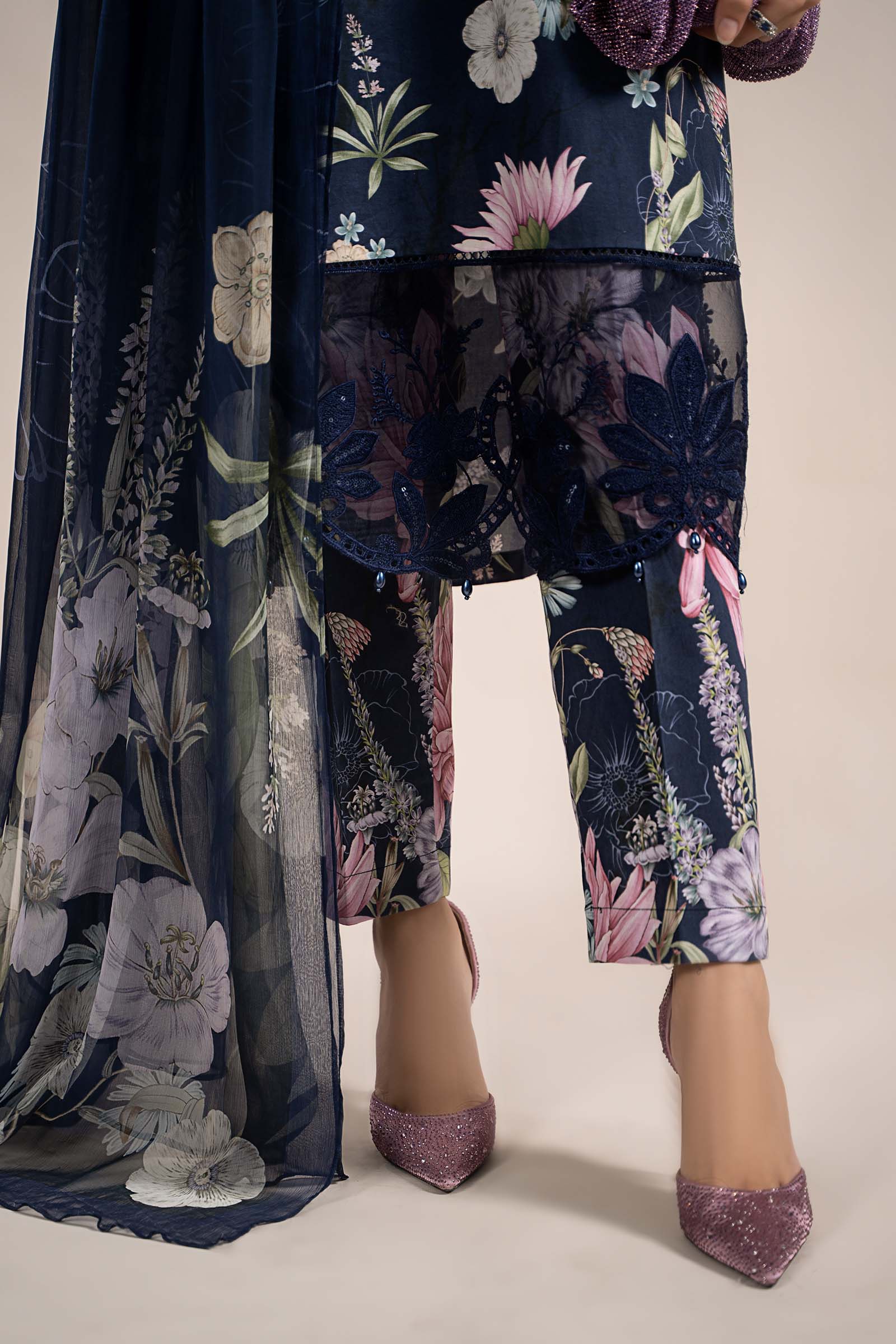 3 Piece Printed Cambric Suit | MPS-2306-B - Image 3