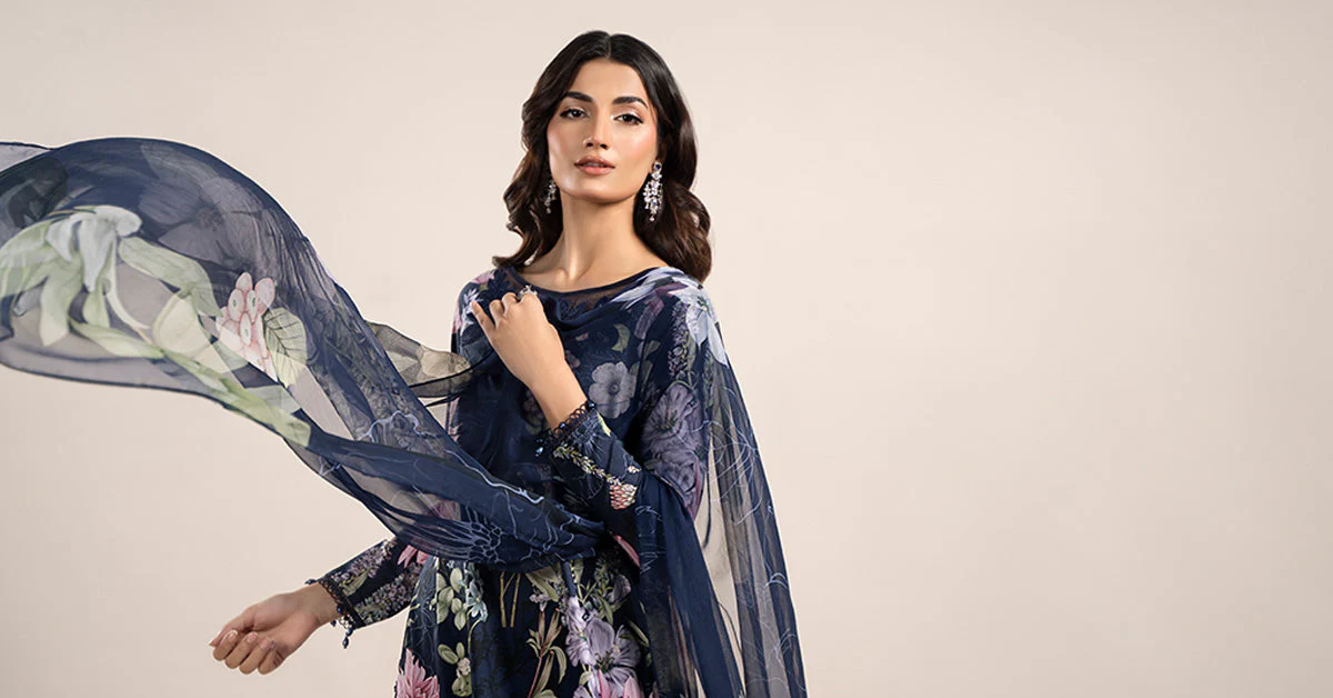 3 Piece Printed Cambric Suit | MPS-2306-B - Image 6