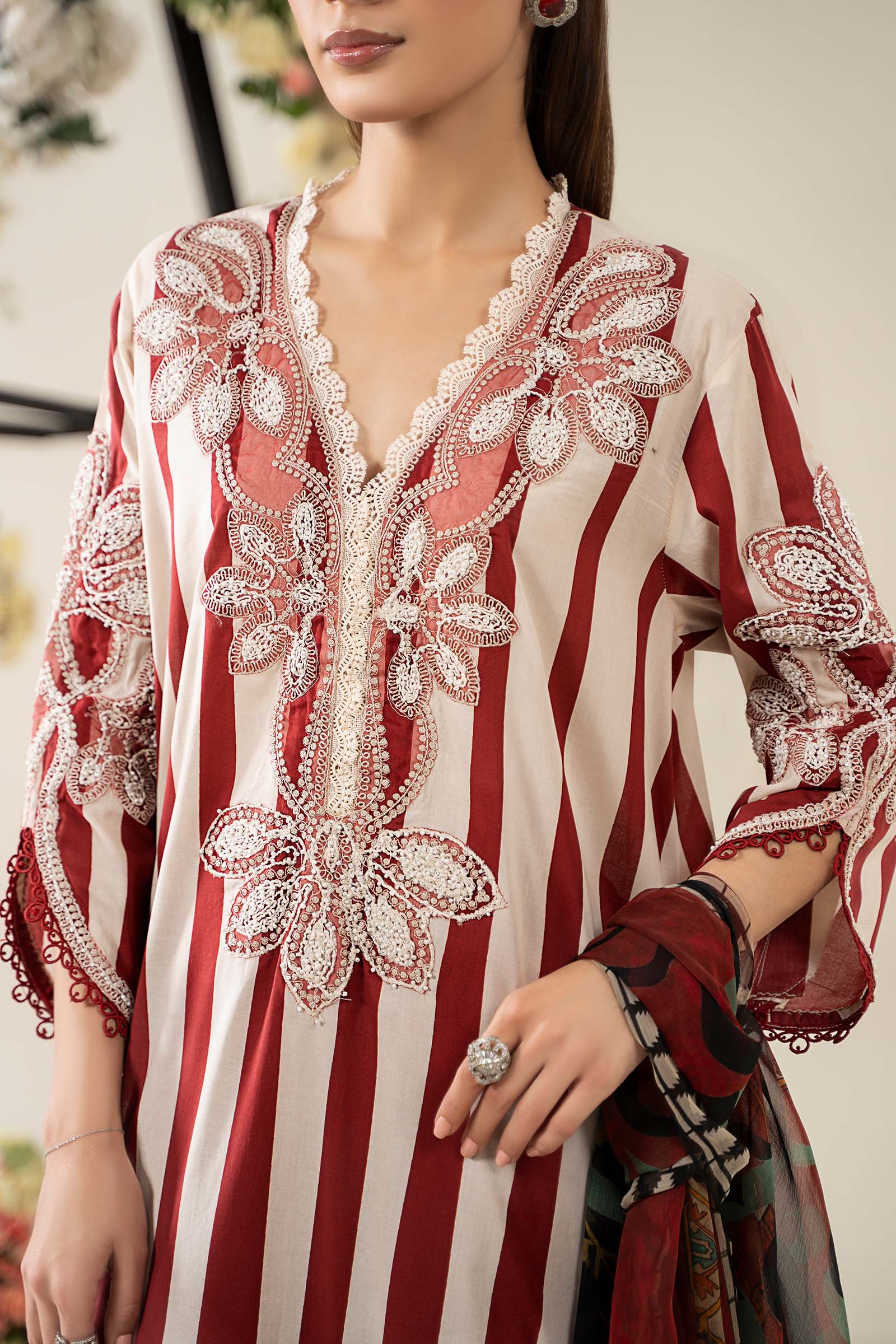 3 Piece Embroidered Lawn Suit | MPS-2609-A - Image 5