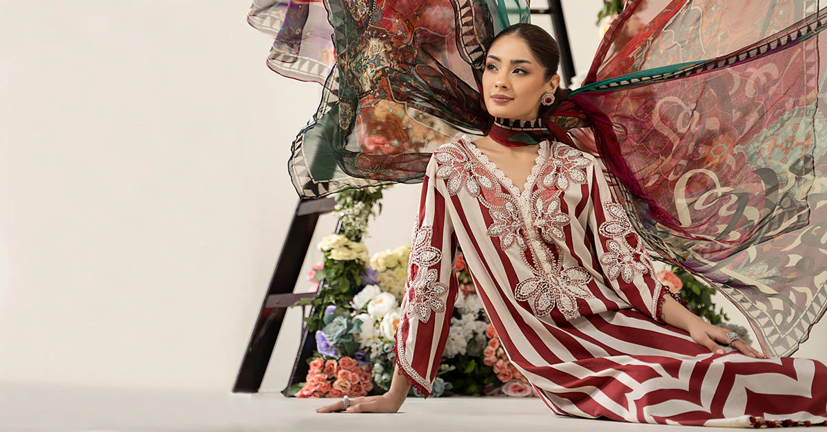 3 Piece Embroidered Lawn Suit | MPS-2609-A - Image 9