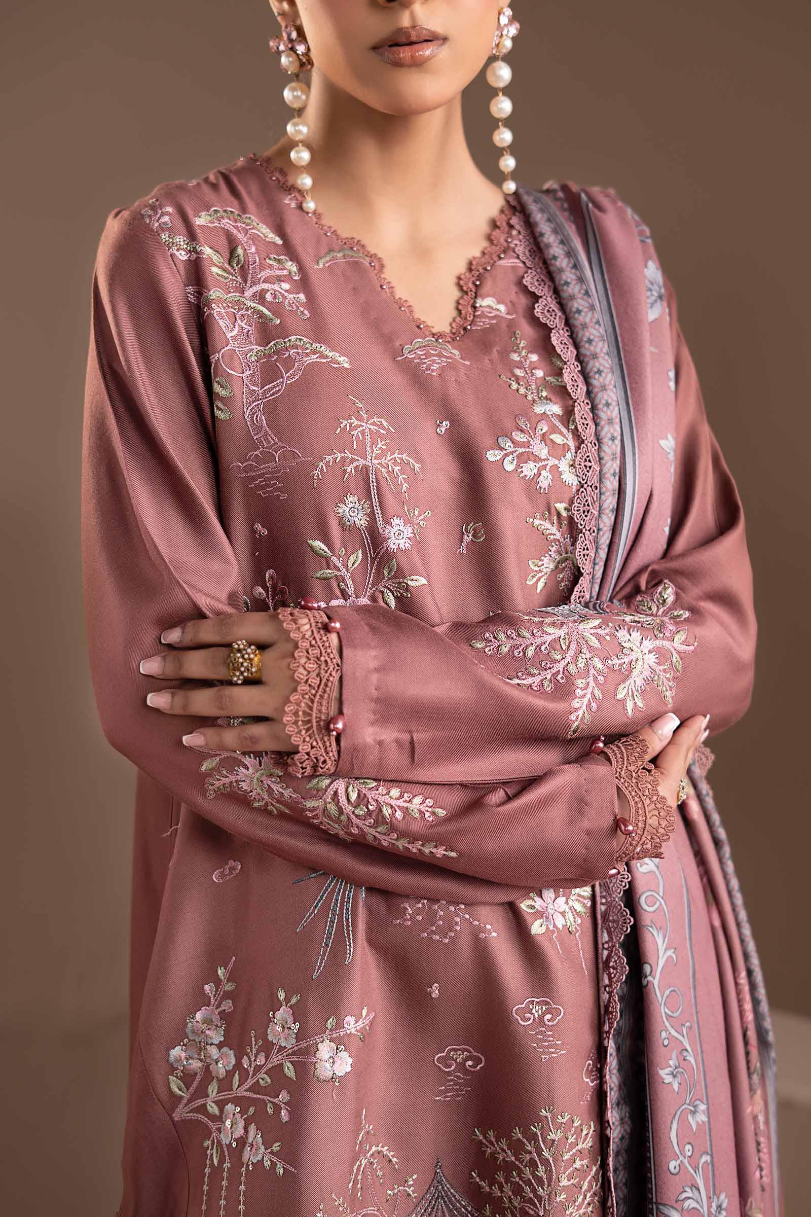 3 Piece Embroidered Twill Linen Suit - Image 3