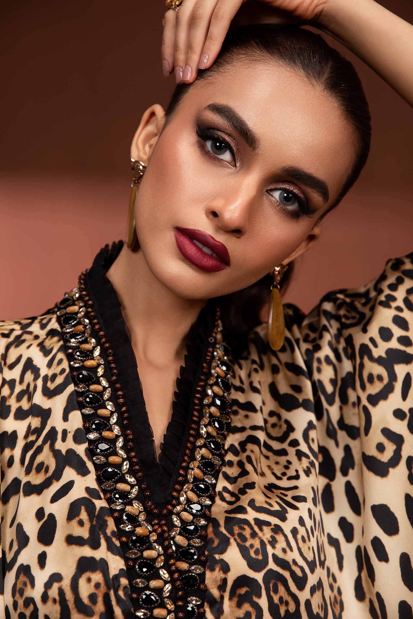2 Piece Printed Pure Charmeuse Silk Suit - Image 5