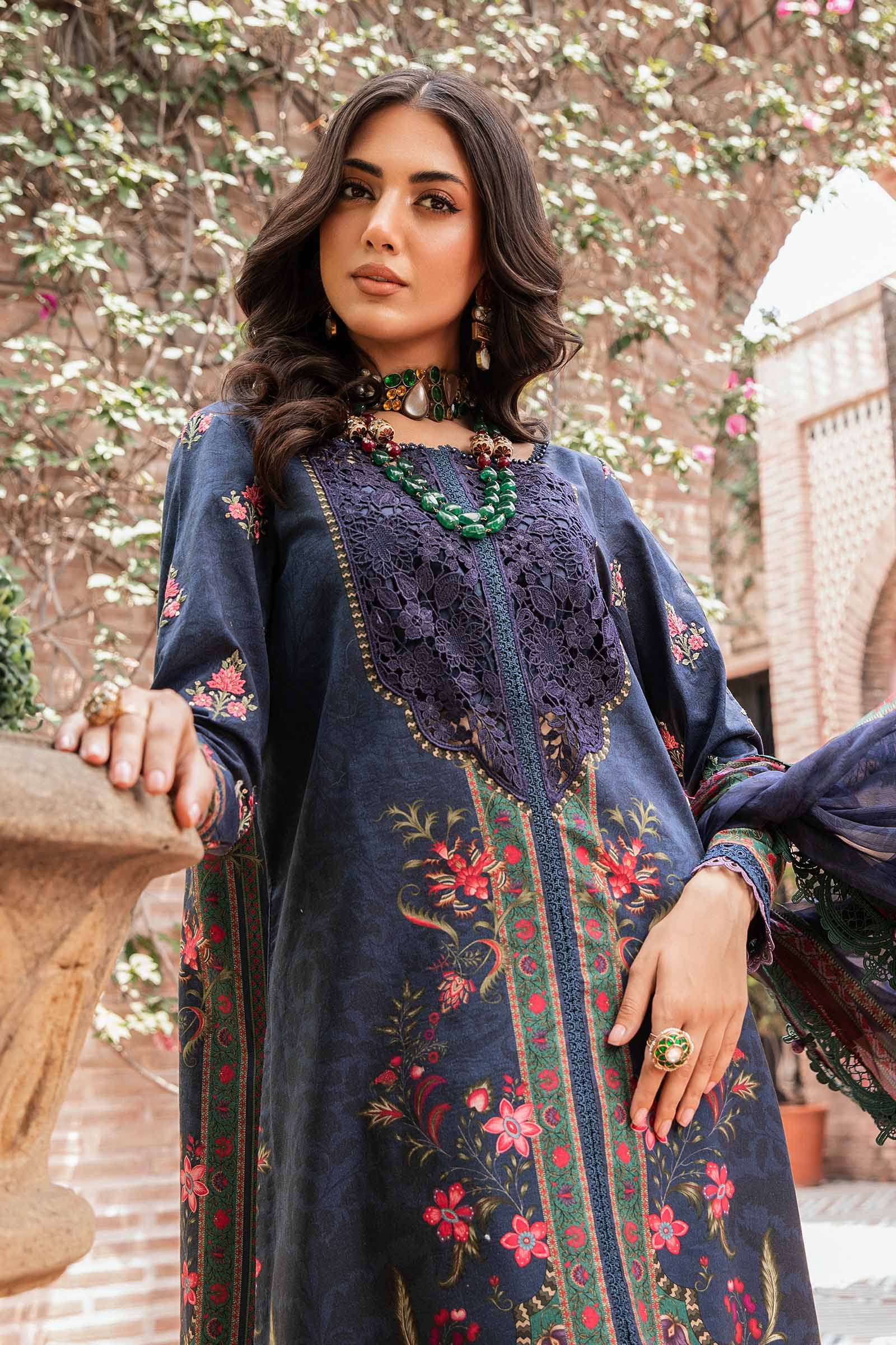 3 Piece Unstitched Printed Suit | MPT-2206-B - Image 2
