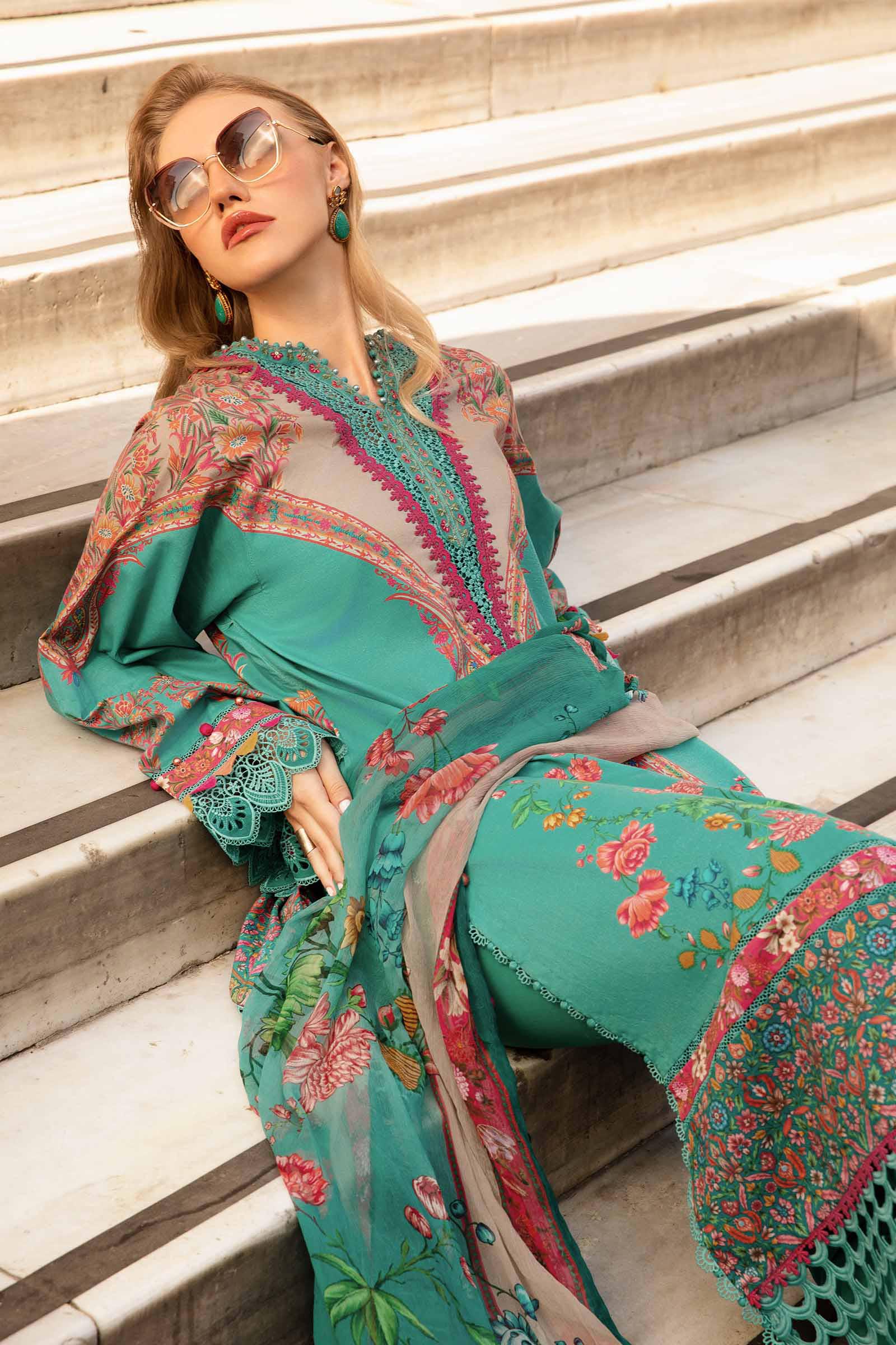 3 Piece Unstitched Printed Cambric Suit | MPT-2304-A - Image 2