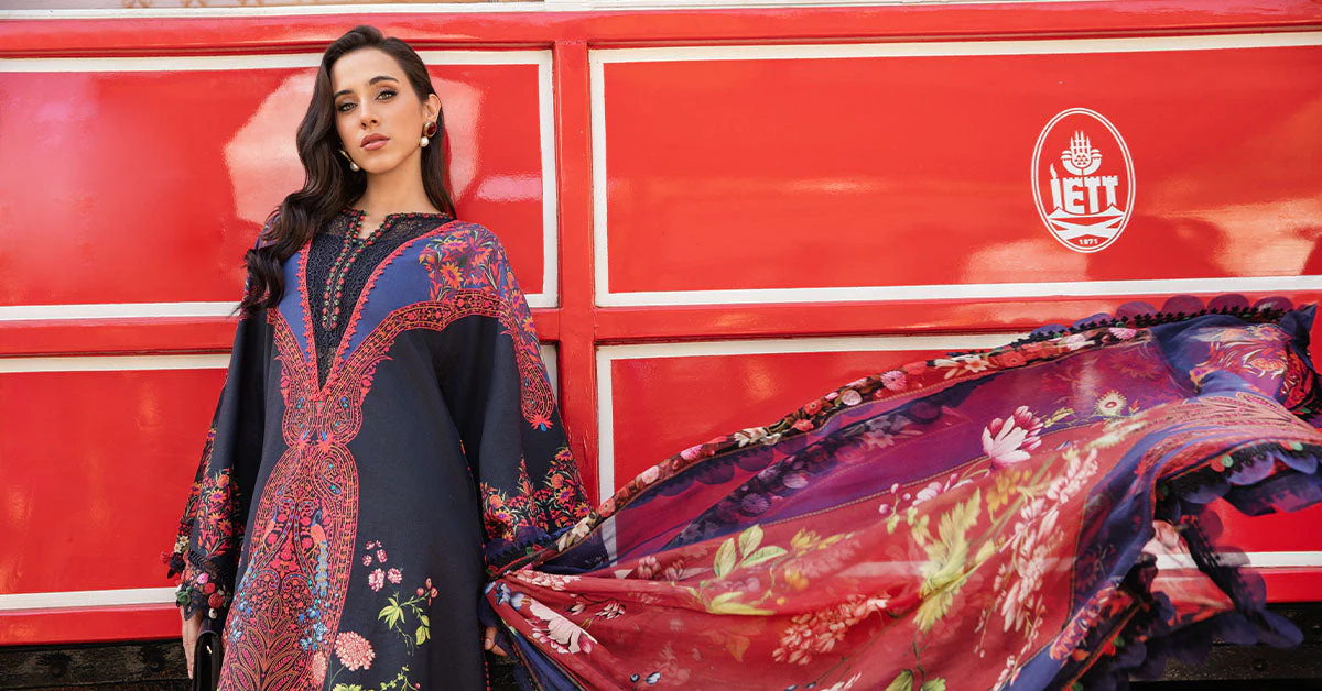 3 Piece Unstitched Printed Cambric Suit | MPT-2304-B - Image 5