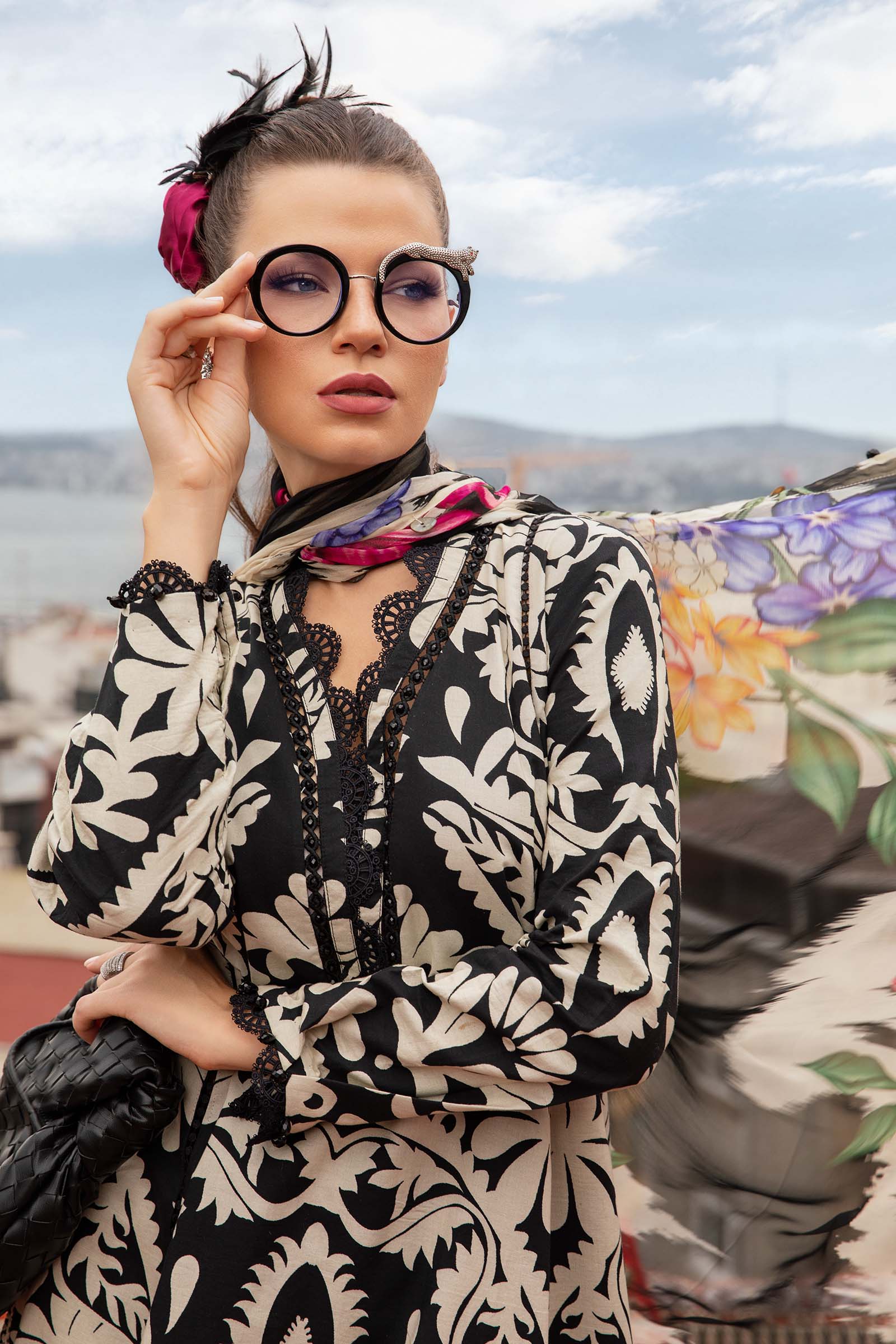 3 Piece Unstitched Printed Cambric Suit | MPT-2307-B - Image 3