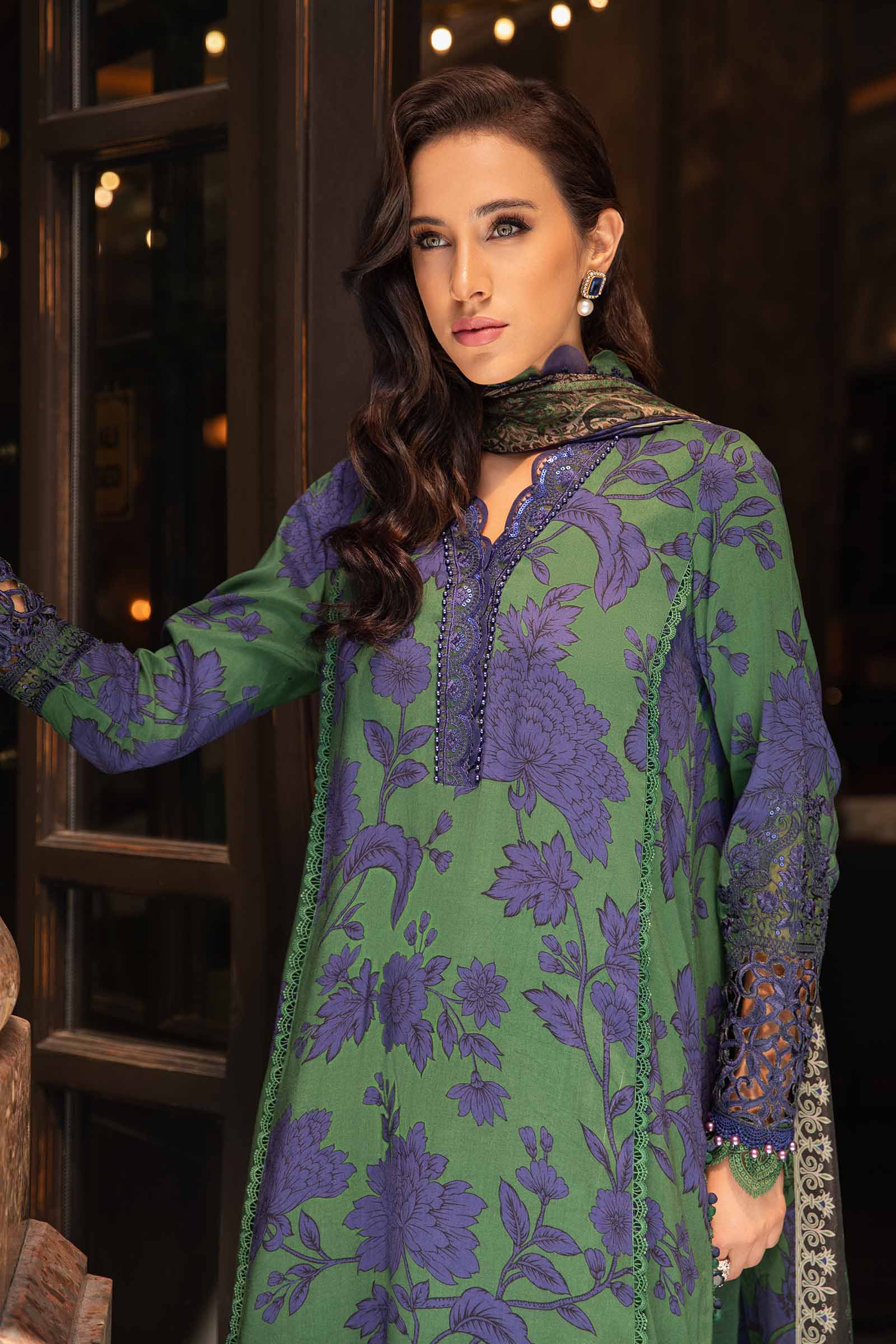 3 Piece Unstitched Printed Cambric Suit | MPT-2309-B - Image 2