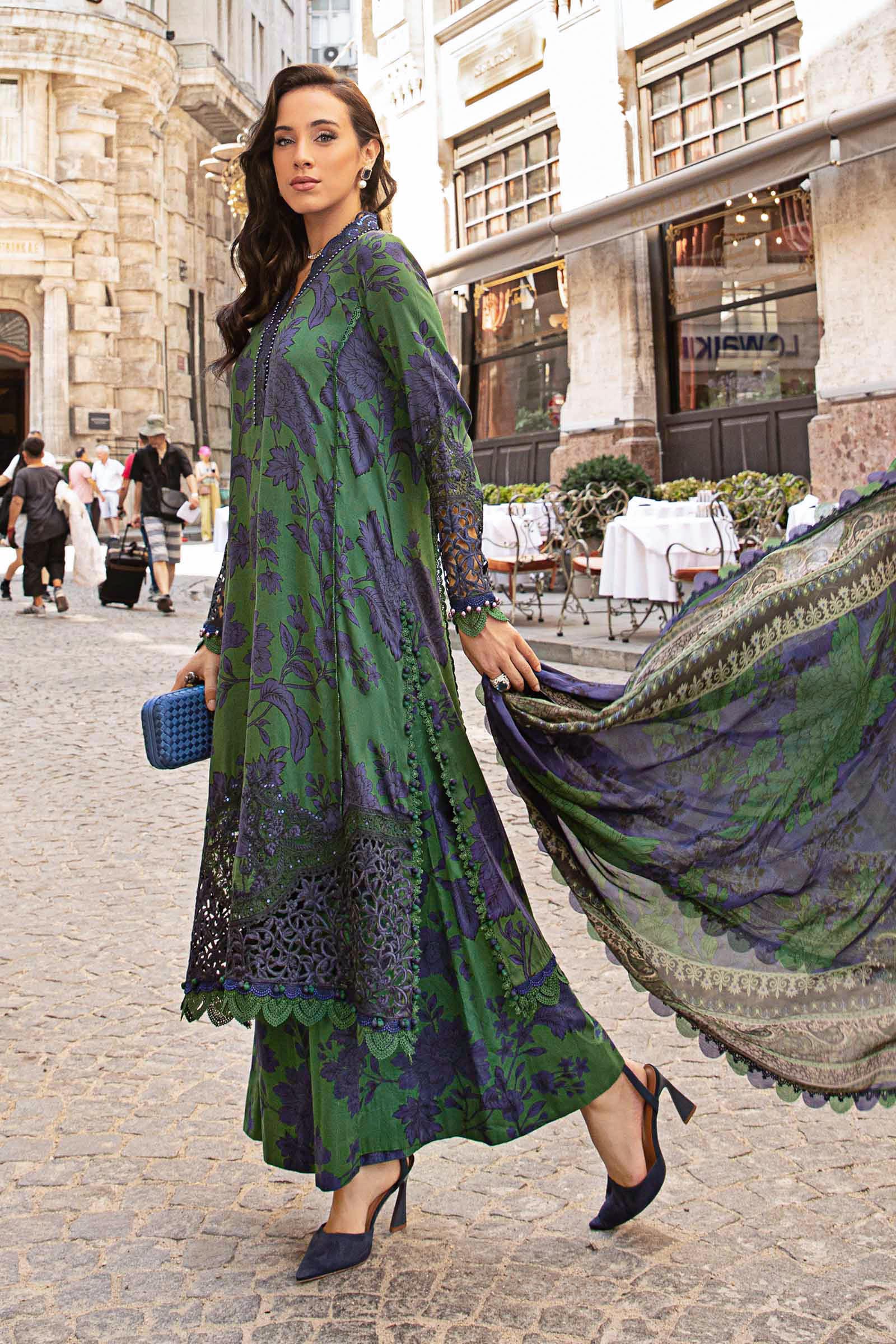 3 Piece Unstitched Printed Cambric Suit | MPT-2309-B - Image 4