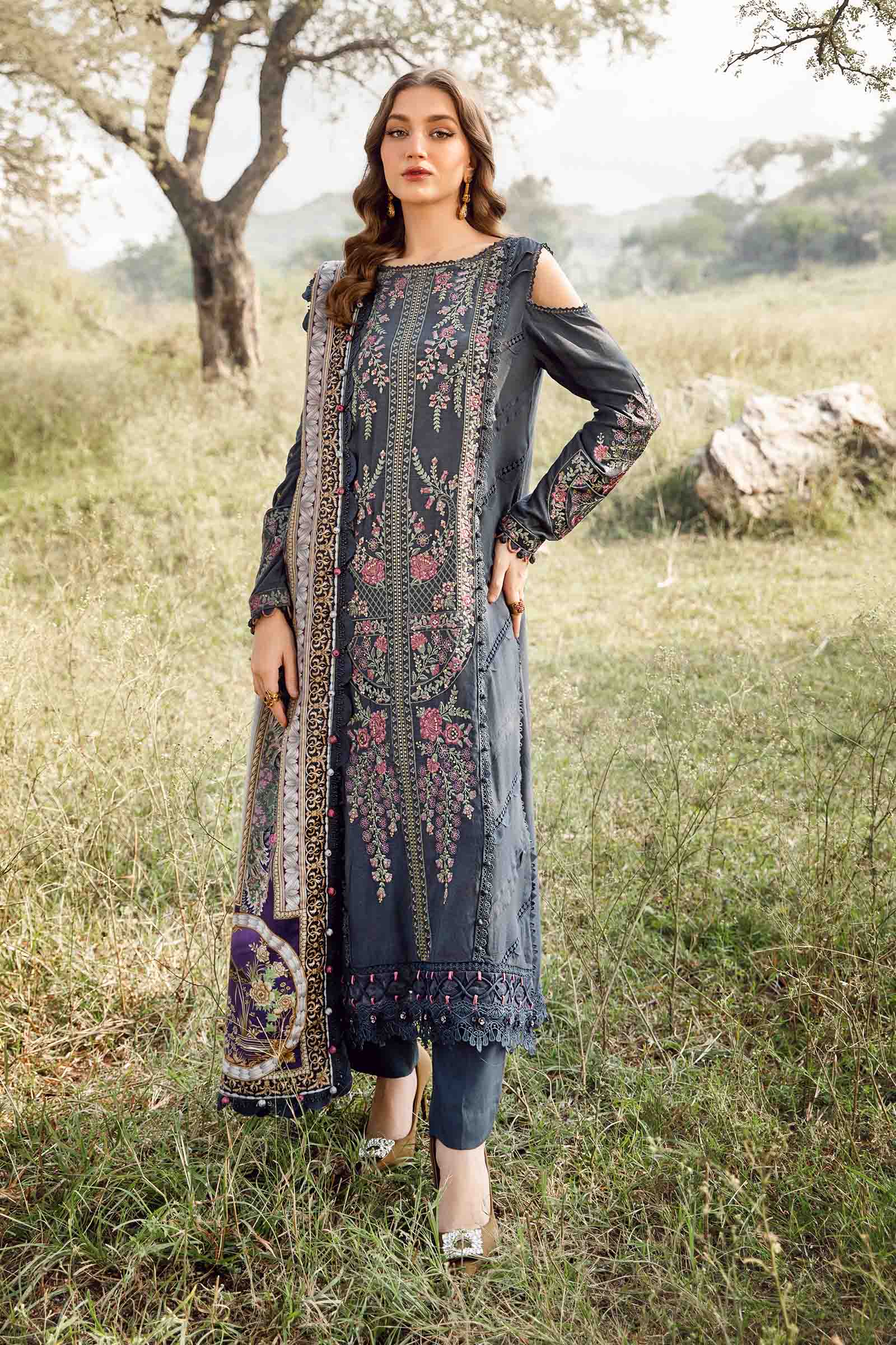 3 Piece Unstitched Printed Linen Suit | MPT-2406-A - Image 2