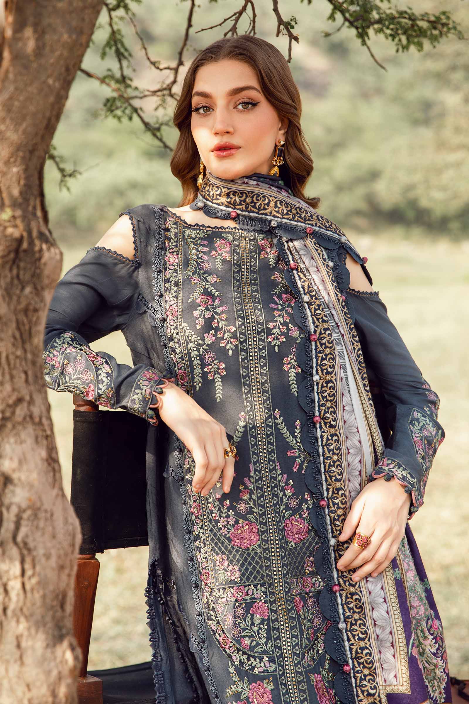 3 Piece Unstitched Printed Linen Suit | MPT-2406-A - Image 3